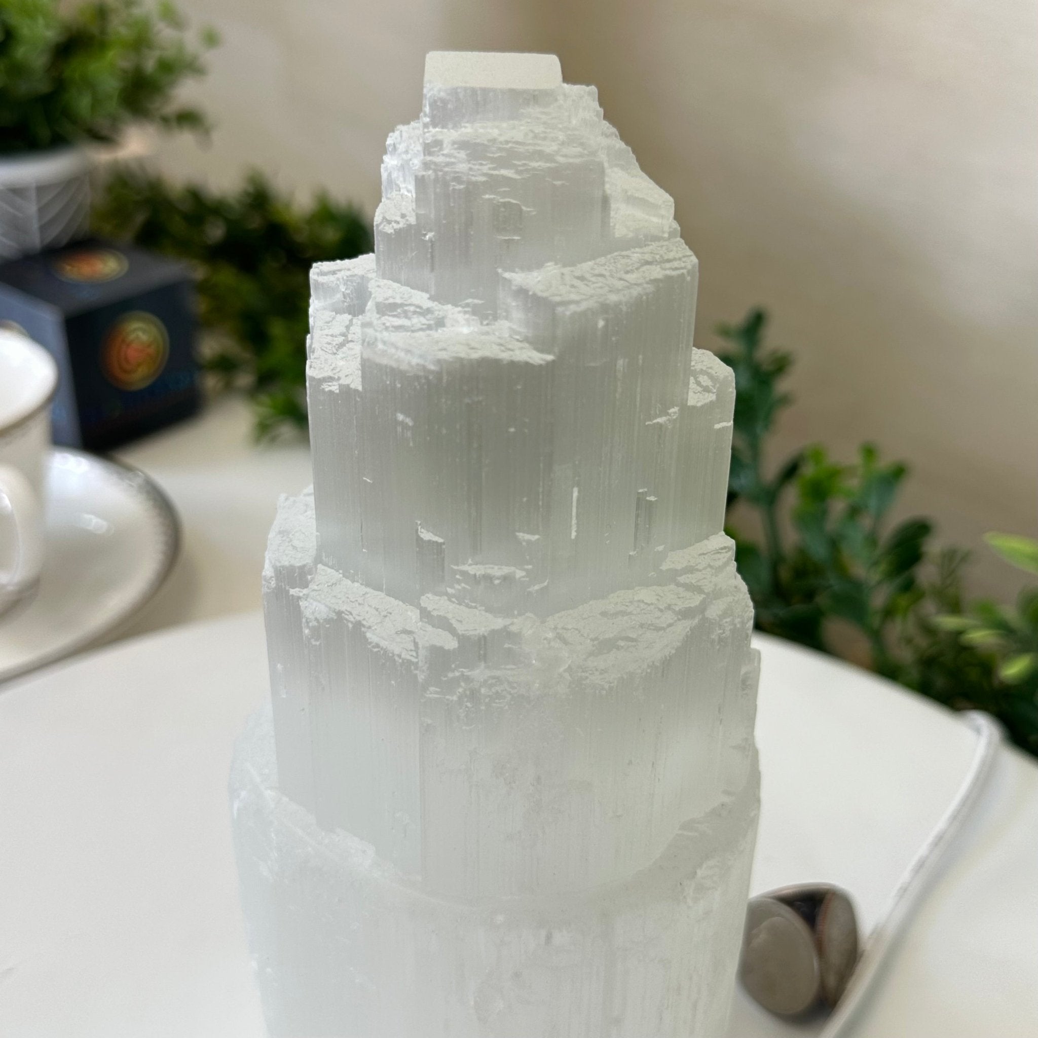 Selenite Tower Crystal Night Light, 3.3 lbs & 7.9" Tall 5802ST - 016 - Brazil GemsBrazil GemsSelenite Tower Crystal Night Light, 3.3 lbs & 7.9" Tall 5802ST - 016Night Lights5802ST - 016