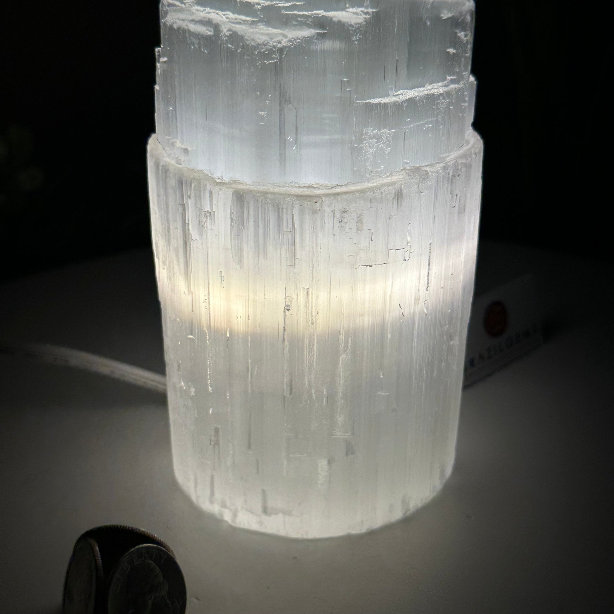 Selenite Tower Crystal Night Light, 3.3 lbs & 7.9" Tall 5802ST - 016 - Brazil GemsBrazil GemsSelenite Tower Crystal Night Light, 3.3 lbs & 7.9" Tall 5802ST - 016Night Lights5802ST - 016