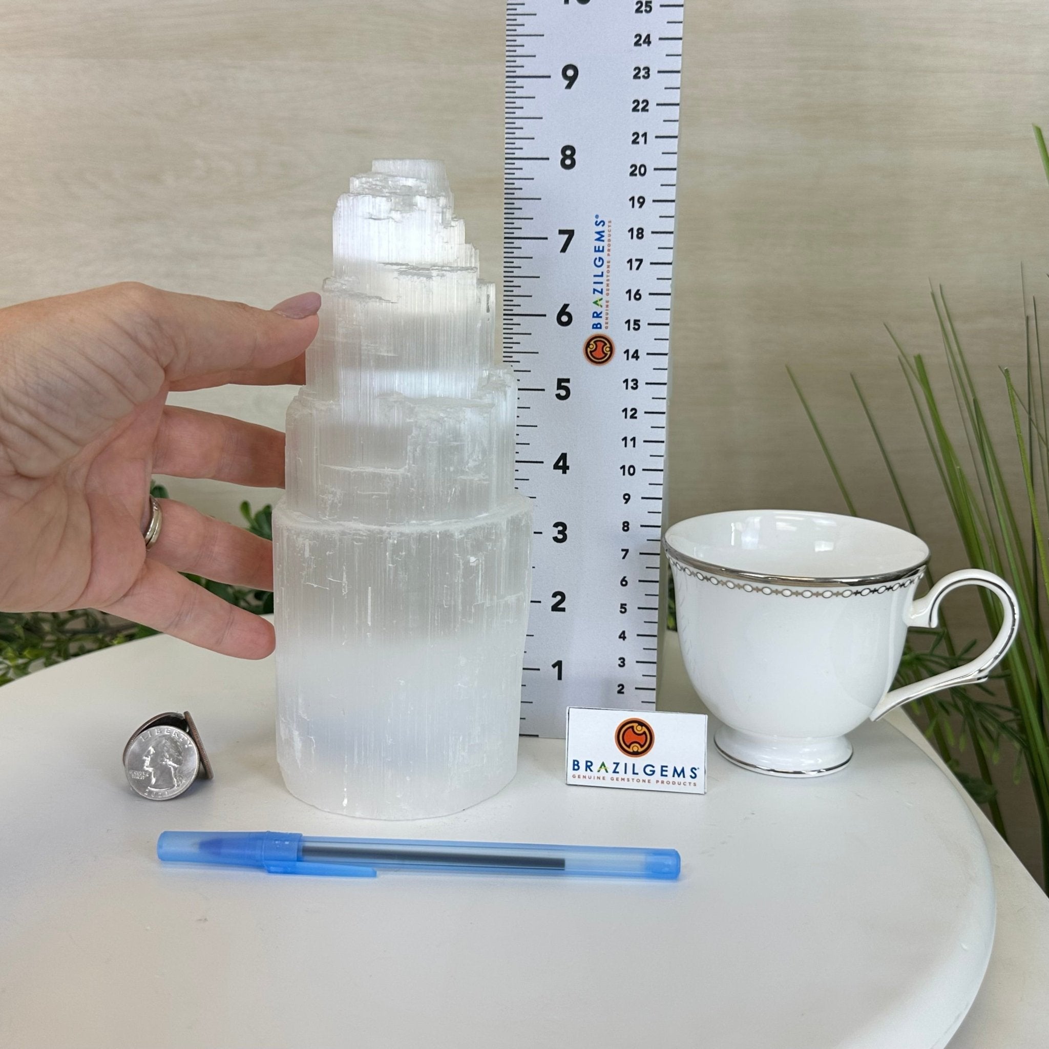 Selenite Tower Crystal Night Light, 3.3 lbs & 7.9" Tall 5802ST - 016 - Brazil GemsBrazil GemsSelenite Tower Crystal Night Light, 3.3 lbs & 7.9" Tall 5802ST - 016Night Lights5802ST - 016