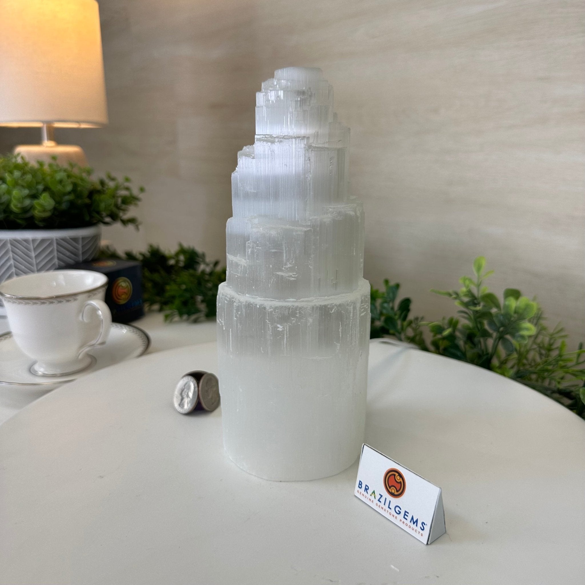 Selenite Tower Crystal Night Light, 3.3 lbs & 7.9" Tall 5802ST - 016 - Brazil GemsBrazil GemsSelenite Tower Crystal Night Light, 3.3 lbs & 7.9" Tall 5802ST - 016Night Lights5802ST - 016