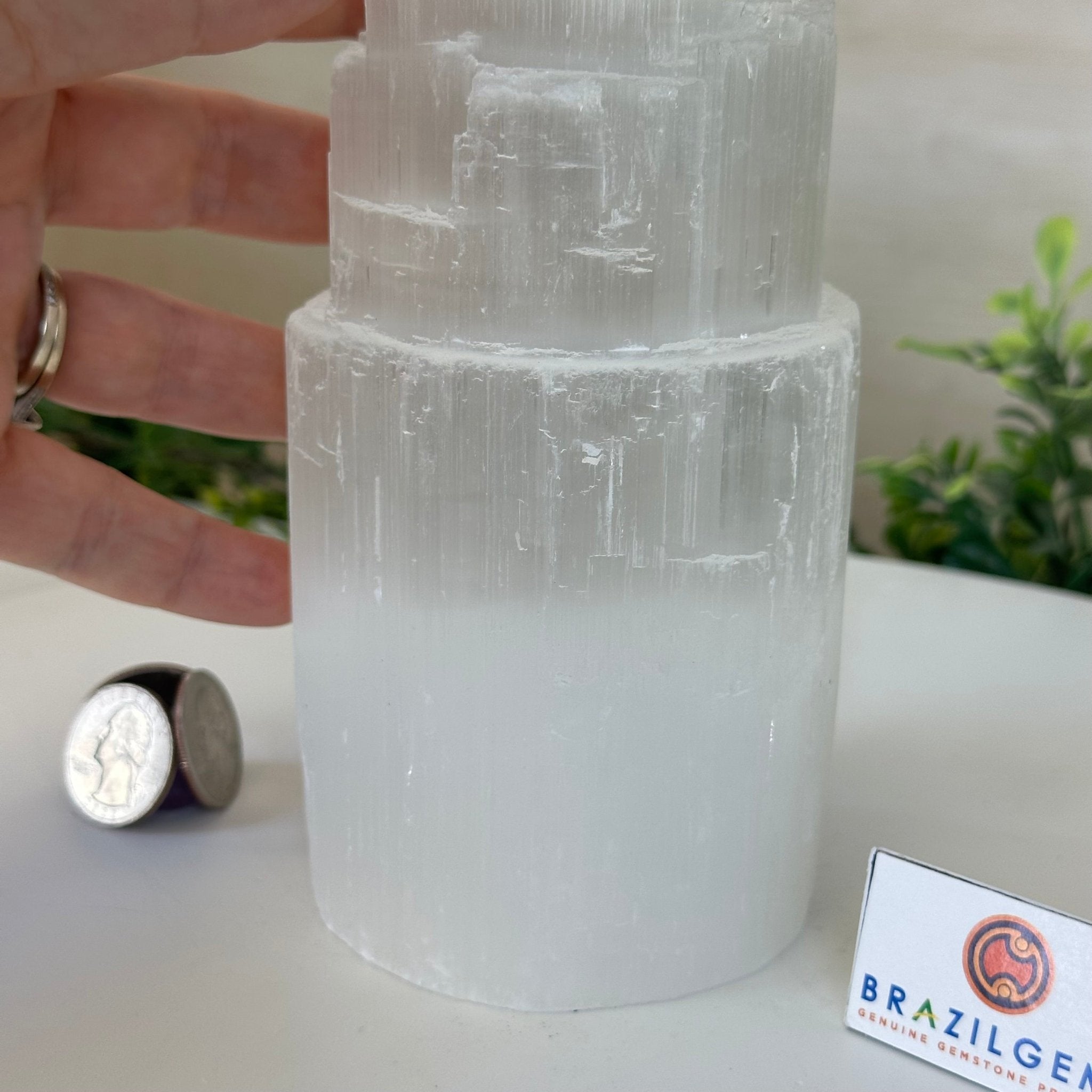 Selenite Tower Crystal Night Light, 3.3 lbs & 7.9" Tall 5802ST - 016 - Brazil GemsBrazil GemsSelenite Tower Crystal Night Light, 3.3 lbs & 7.9" Tall 5802ST - 016Night Lights5802ST - 016