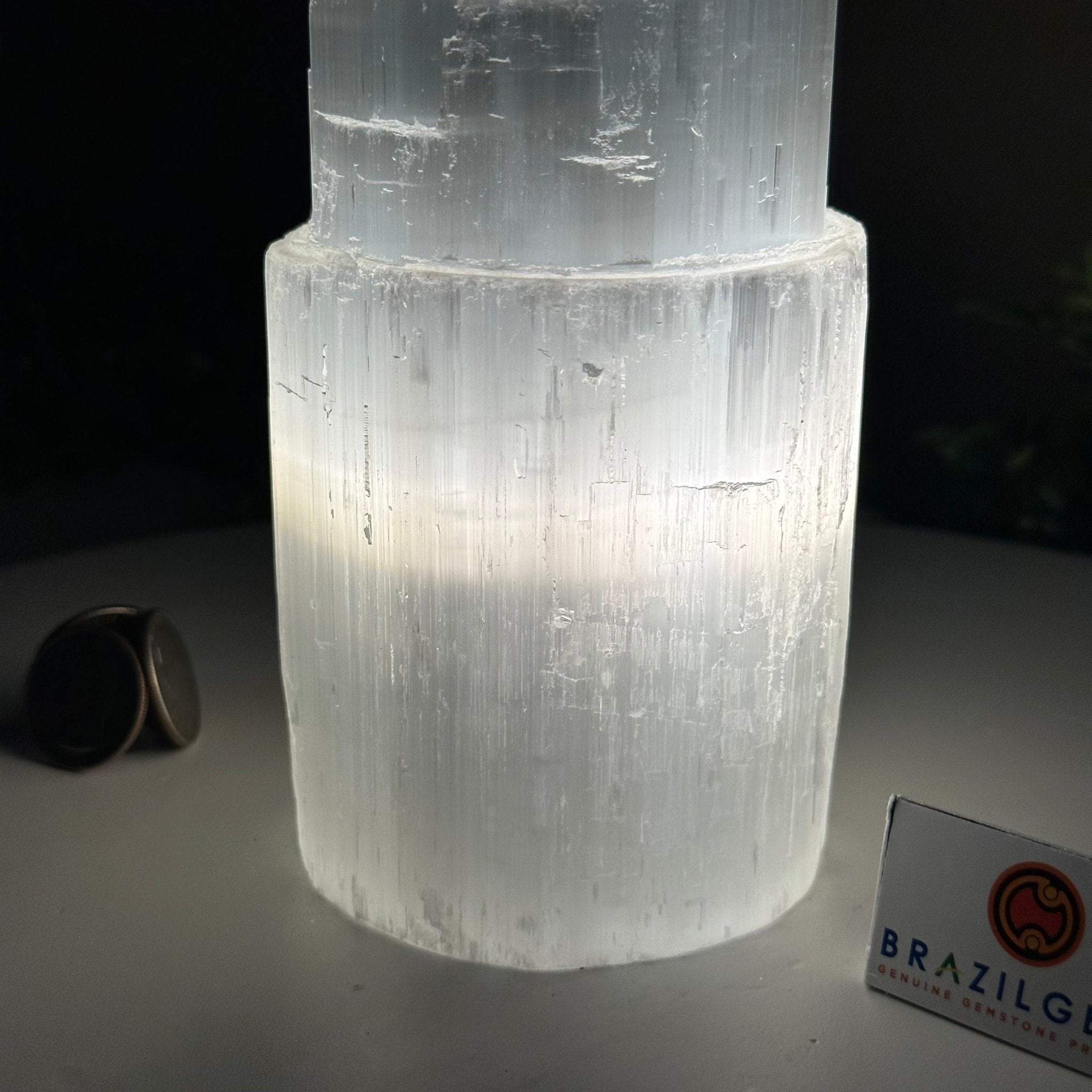 Selenite Tower Crystal Night Light, 3.3 lbs & 7.9" Tall 5802ST - 016 - Brazil GemsBrazil GemsSelenite Tower Crystal Night Light, 3.3 lbs & 7.9" Tall 5802ST - 016Night Lights5802ST - 016