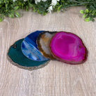 Set of 4 Agate Coasters in Natural, Pink, Green & Blue Dyed color mix, 3.5" to 4.5" each, 4 piece - set Model #5203PINK - Brazil GemsBrazil GemsSet of 4 Agate Coasters in Natural, Pink, Green & Blue Dyed color mix, 3.5" to 4.5" each, 4 piece - set Model #5203PINKCoaster Sets5203PINK