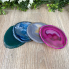 Set of 4 Agate Coasters in Natural, Pink, Green & Blue Dyed color mix, 3.5" to 4.5" each, 4 piece-set Model #5203PINK - Brazil GemsBrazil GemsSet of 4 Agate Coasters in Natural, Pink, Green & Blue Dyed color mix, 3.5" to 4.5" each, 4 piece-set Model #5203PINKCoaster Sets5203PINK
