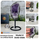 Small Amethyst Cluster on a Metal Stand, Various Options #5490 - Brazil GemsBrazil GemsSmall Amethyst Cluster on a Metal Stand, Various Options #5490Small Clusters on Metal Bases5490-0084