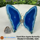 Small Blue Agate "Butterfly Wings", ~4" Length #5049BL - Brazil GemsBrazil GemsSmall Blue Agate "Butterfly Wings", ~4" Length #5049BLAgate Butterfly Wings5049BL-025