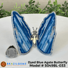 Small Blue Agate "Butterfly Wings", ~4" Length #5049BL - Brazil GemsBrazil GemsSmall Blue Agate "Butterfly Wings", ~4" Length #5049BLAgate Butterfly Wings5049BL - 033