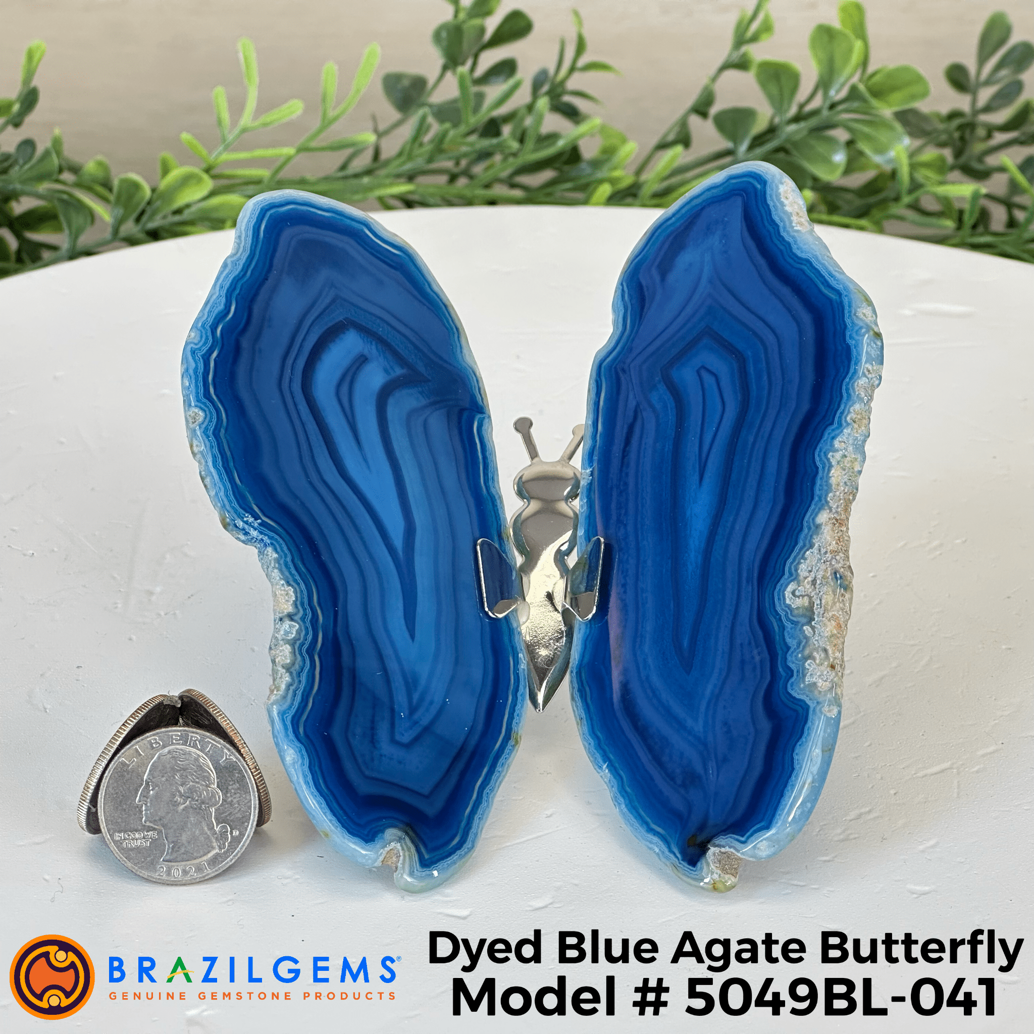 Small Blue Agate "Butterfly Wings", ~4" Length #5049BL - Brazil GemsBrazil GemsSmall Blue Agate "Butterfly Wings", ~4" Length #5049BLAgate Butterfly Wings5049BL - 041