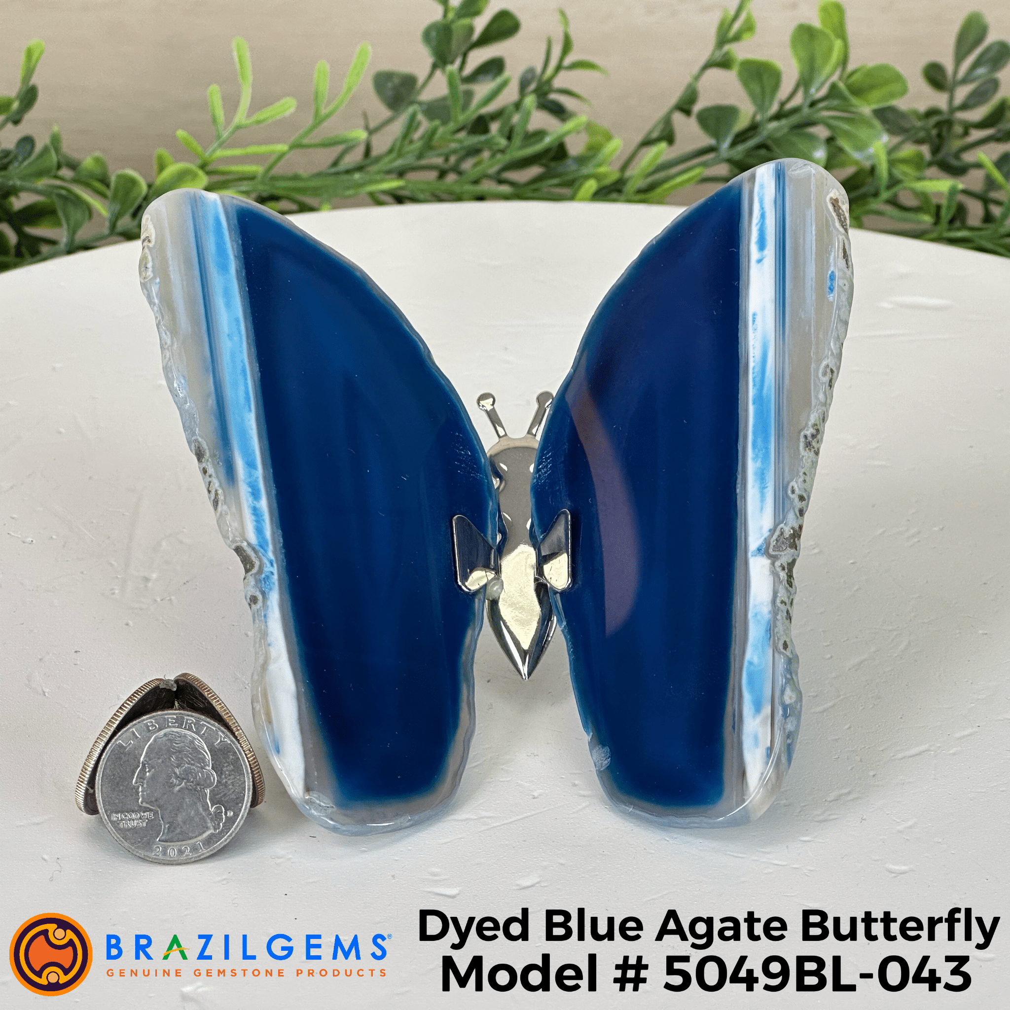 Small Blue Agate "Butterfly Wings", ~4" Length #5049BL - Brazil GemsBrazil GemsSmall Blue Agate "Butterfly Wings", ~4" Length #5049BLAgate Butterfly Wings5049BL - 043