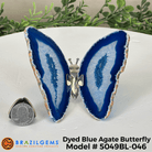 Small Blue Agate "Butterfly Wings", ~4" Length #5049BL - Brazil GemsBrazil GemsSmall Blue Agate "Butterfly Wings", ~4" Length #5049BLAgate Butterfly Wings5049BL - 046