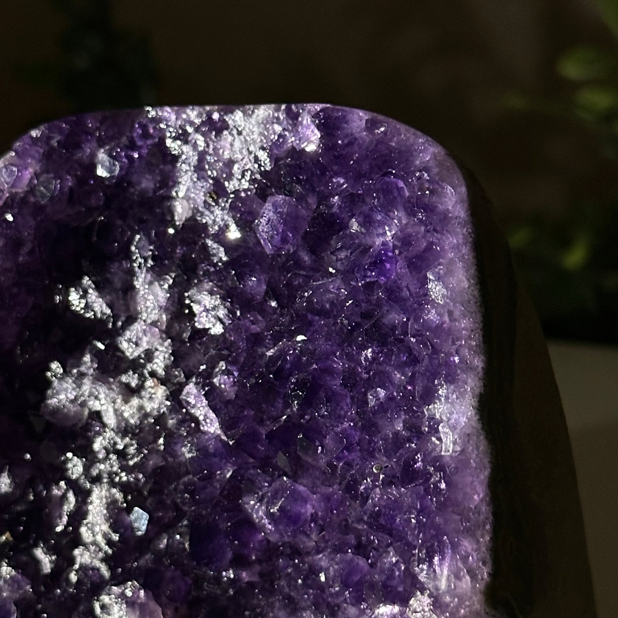 Small Extra Plus Quality Amethyst Cluster Flat Base, 3.3" Tall 5611 - 0919 - Brazil GemsBrazil GemsSmall Extra Plus Quality Amethyst Cluster Flat Base, 3.3" Tall 5611 - 0919Small Clusters with Flat Bases5611 - 0919