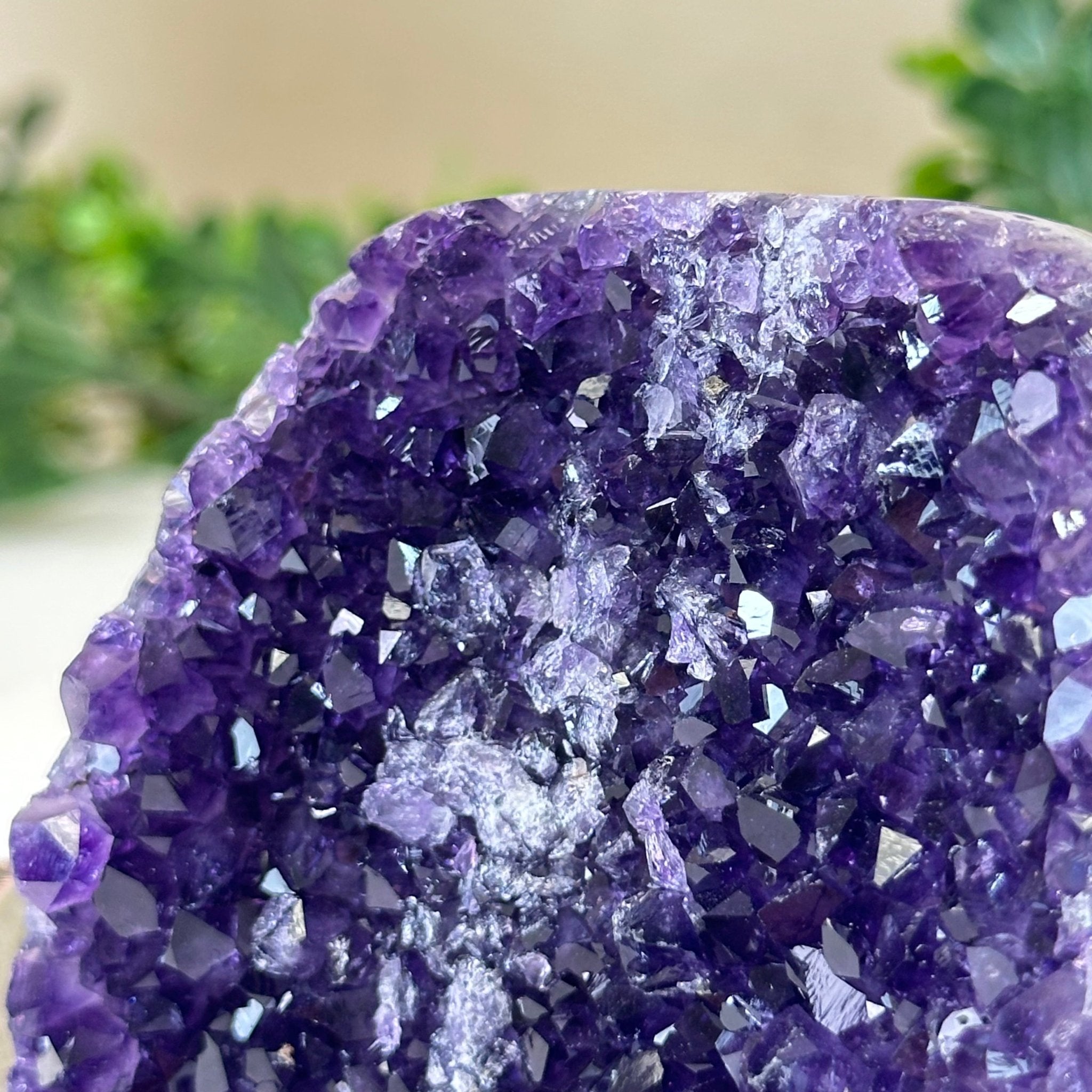 Small Extra Plus Quality Amethyst Cluster Flat Base, 3.3" Tall 5611 - 0919 - Brazil GemsBrazil GemsSmall Extra Plus Quality Amethyst Cluster Flat Base, 3.3" Tall 5611 - 0919Small Clusters with Flat Bases5611 - 0919