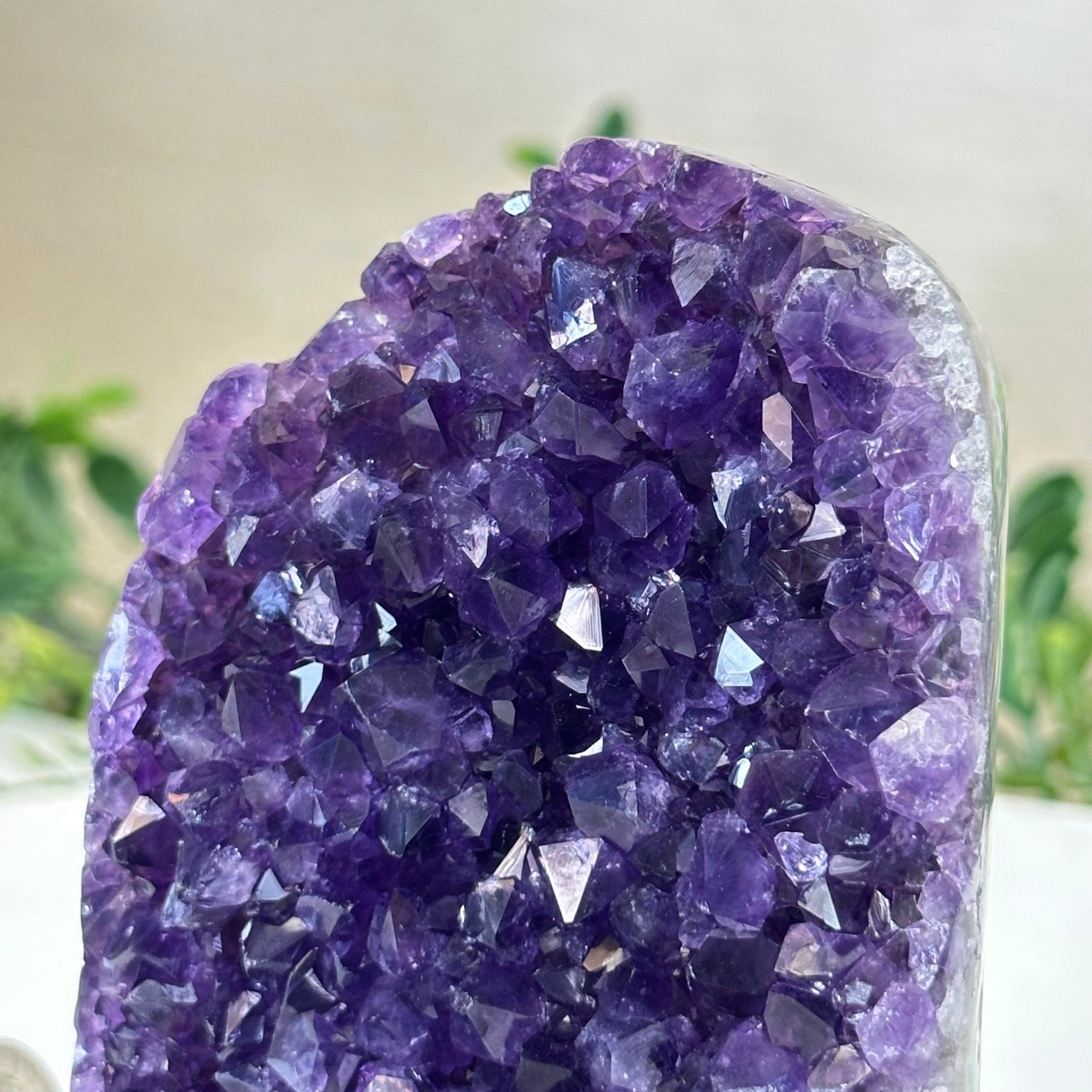 Small Extra Plus Quality Amethyst Cluster Flat Base, 4.2" Tall 5611 - 0917 - Brazil GemsBrazil GemsSmall Extra Plus Quality Amethyst Cluster Flat Base, 4.2" Tall 5611 - 0917Small Clusters with Flat Bases5611 - 0917