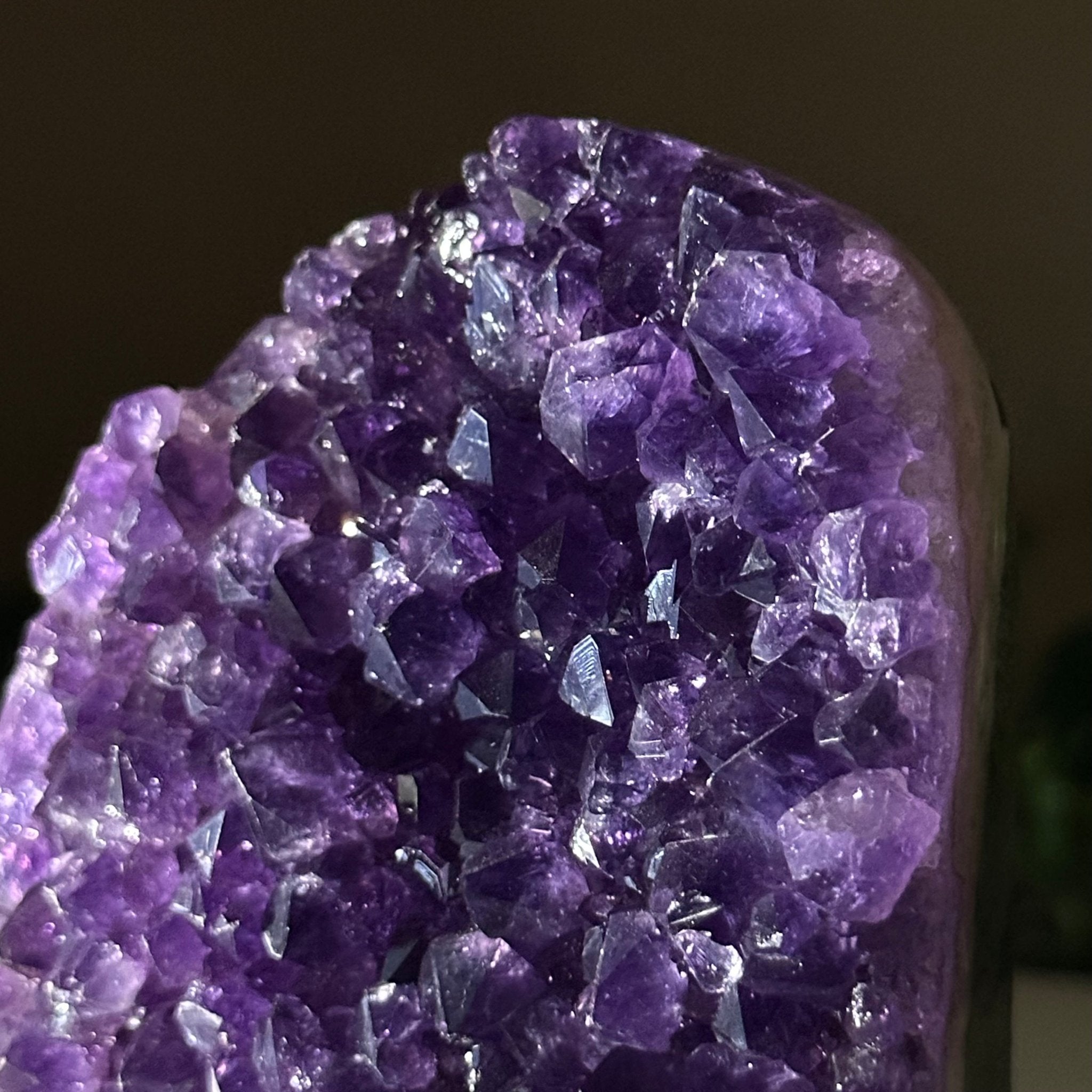 Small Extra Plus Quality Amethyst Cluster Flat Base, 4.2" Tall 5611 - 0917 - Brazil GemsBrazil GemsSmall Extra Plus Quality Amethyst Cluster Flat Base, 4.2" Tall 5611 - 0917Small Clusters with Flat Bases5611 - 0917