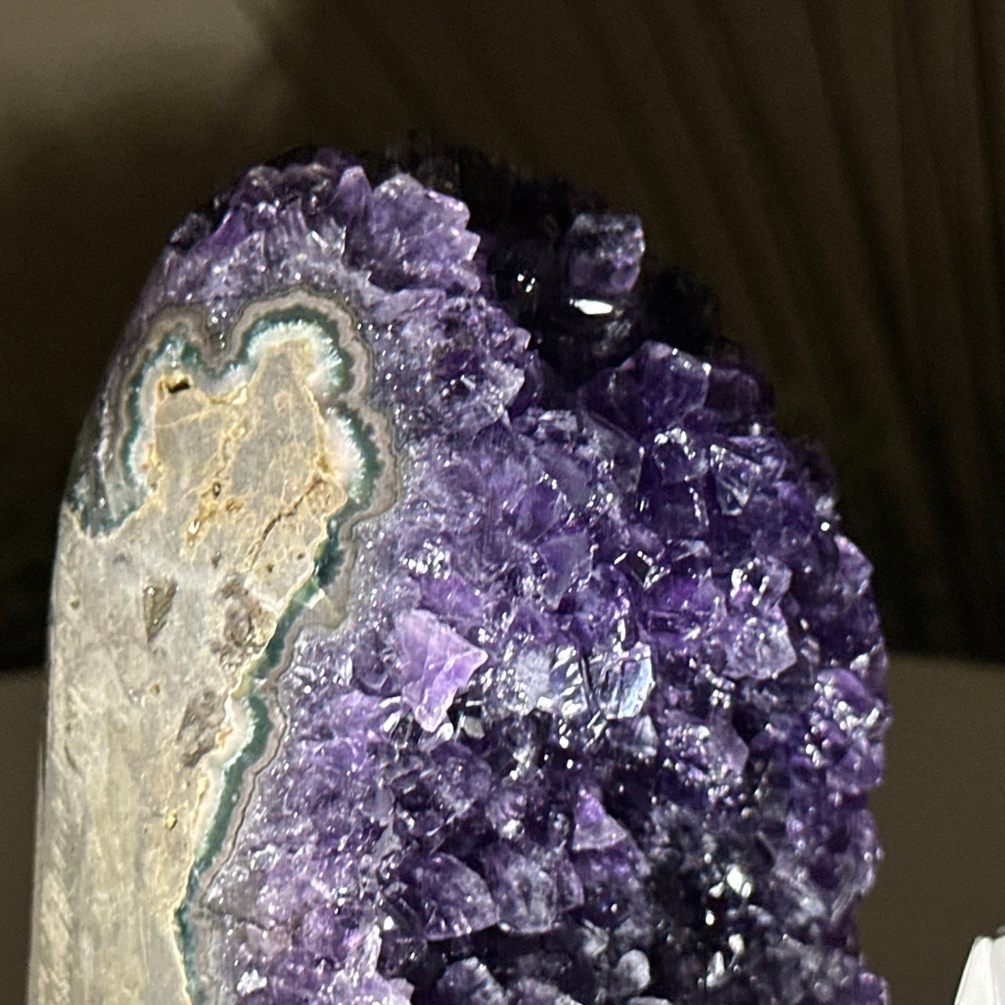 Small Extra Plus Quality Amethyst Cluster Flat Base, 4.2" Tall 5611 - 0920 - Brazil GemsBrazil GemsSmall Extra Plus Quality Amethyst Cluster Flat Base, 4.2" Tall 5611 - 0920Small Clusters with Flat Bases5611 - 0920