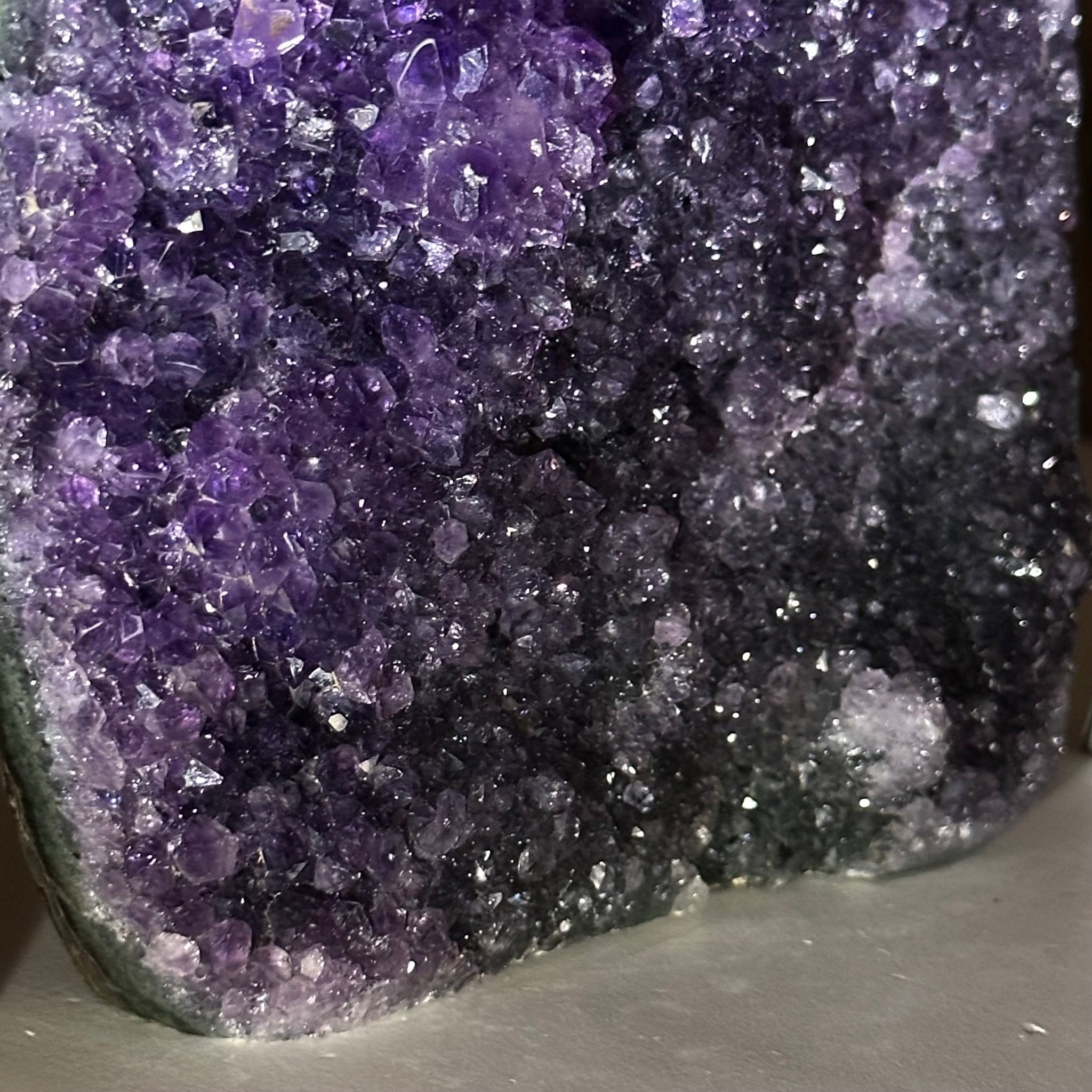 Small Extra Plus Quality Amethyst Cluster Flat Base, 5" Tall 5611 - 0921 - Brazil GemsBrazil GemsSmall Extra Plus Quality Amethyst Cluster Flat Base, 5" Tall 5611 - 0921Small Clusters with Flat Bases5611 - 0921