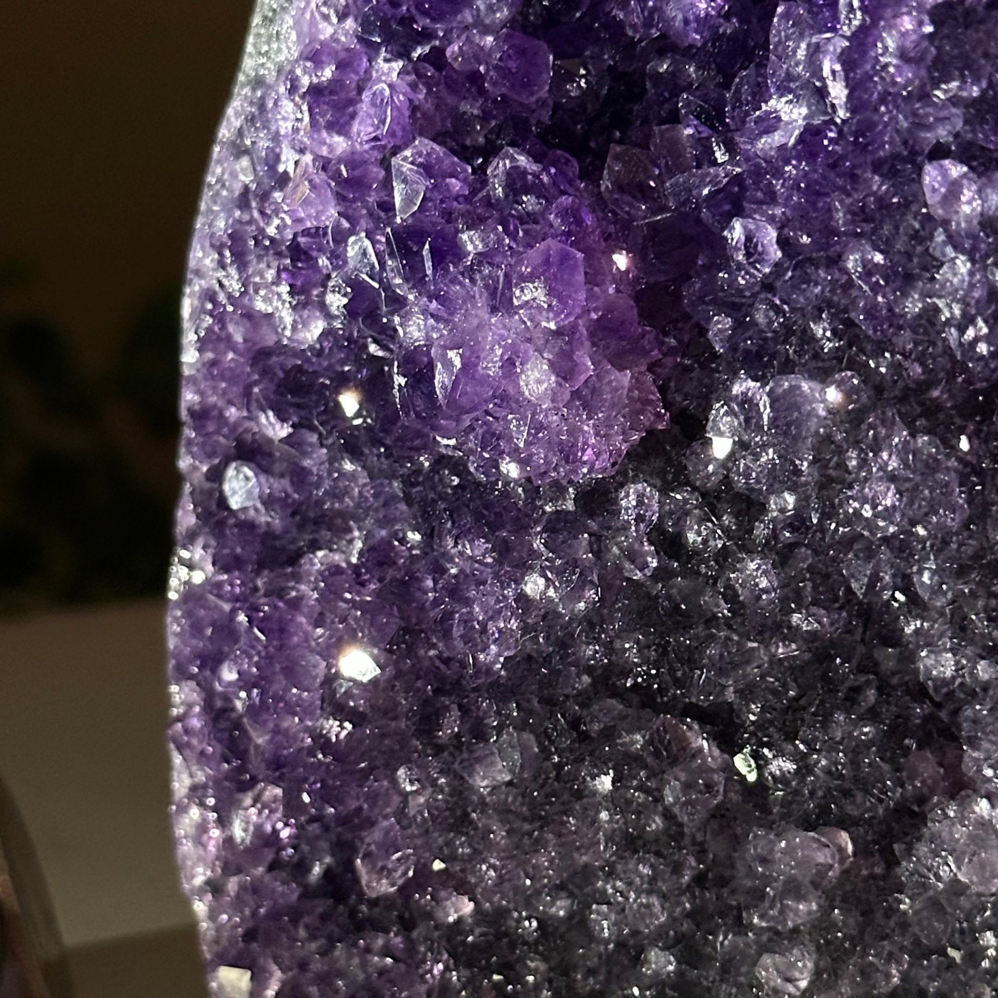 Small Extra Plus Quality Amethyst Cluster Flat Base, 5" Tall 5611 - 0921 - Brazil GemsBrazil GemsSmall Extra Plus Quality Amethyst Cluster Flat Base, 5" Tall 5611 - 0921Small Clusters with Flat Bases5611 - 0921