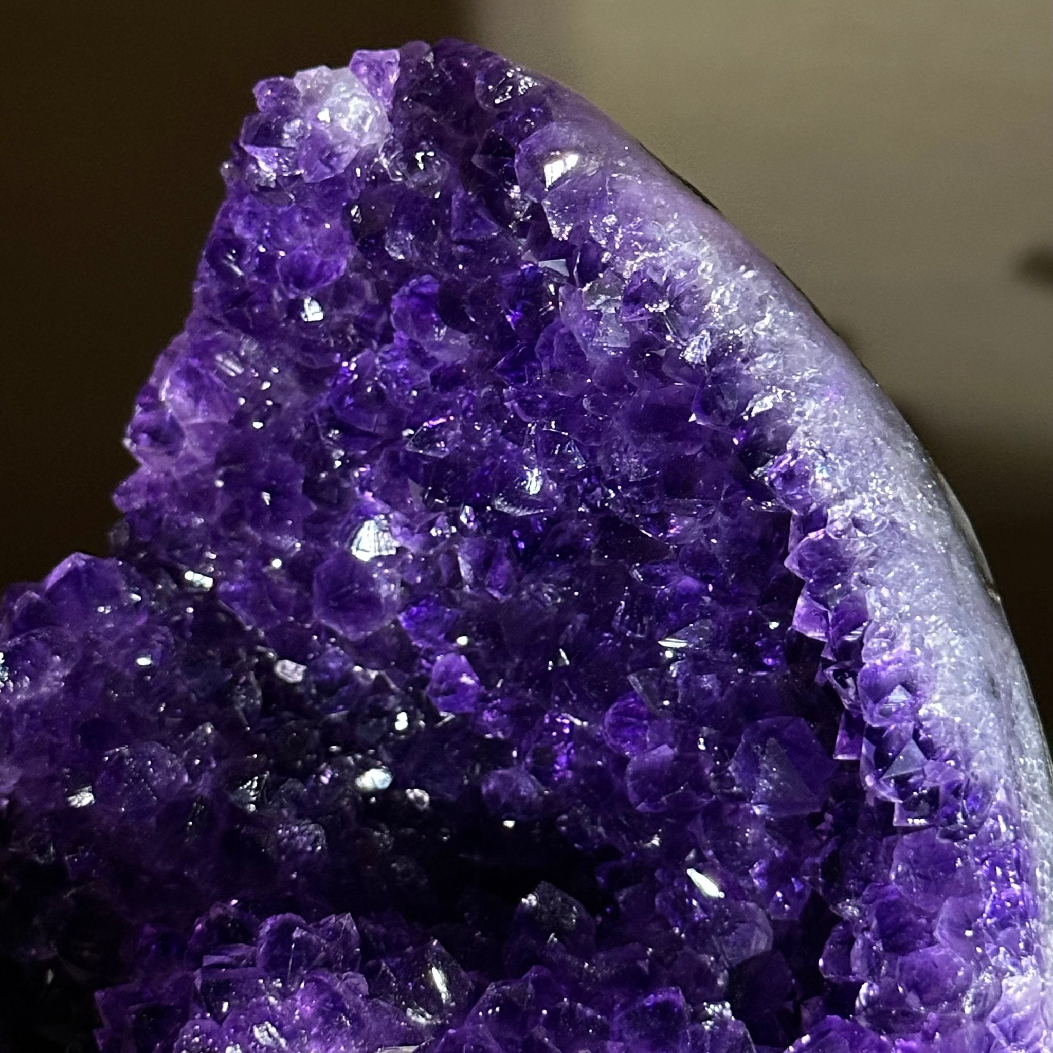 Small Extra Plus Quality Amethyst Cluster Flat Base, 5.9" Tall 5611 - 0926 - Brazil GemsBrazil GemsSmall Extra Plus Quality Amethyst Cluster Flat Base, 5.9" Tall 5611 - 0926Small Clusters with Flat Bases5611 - 0926