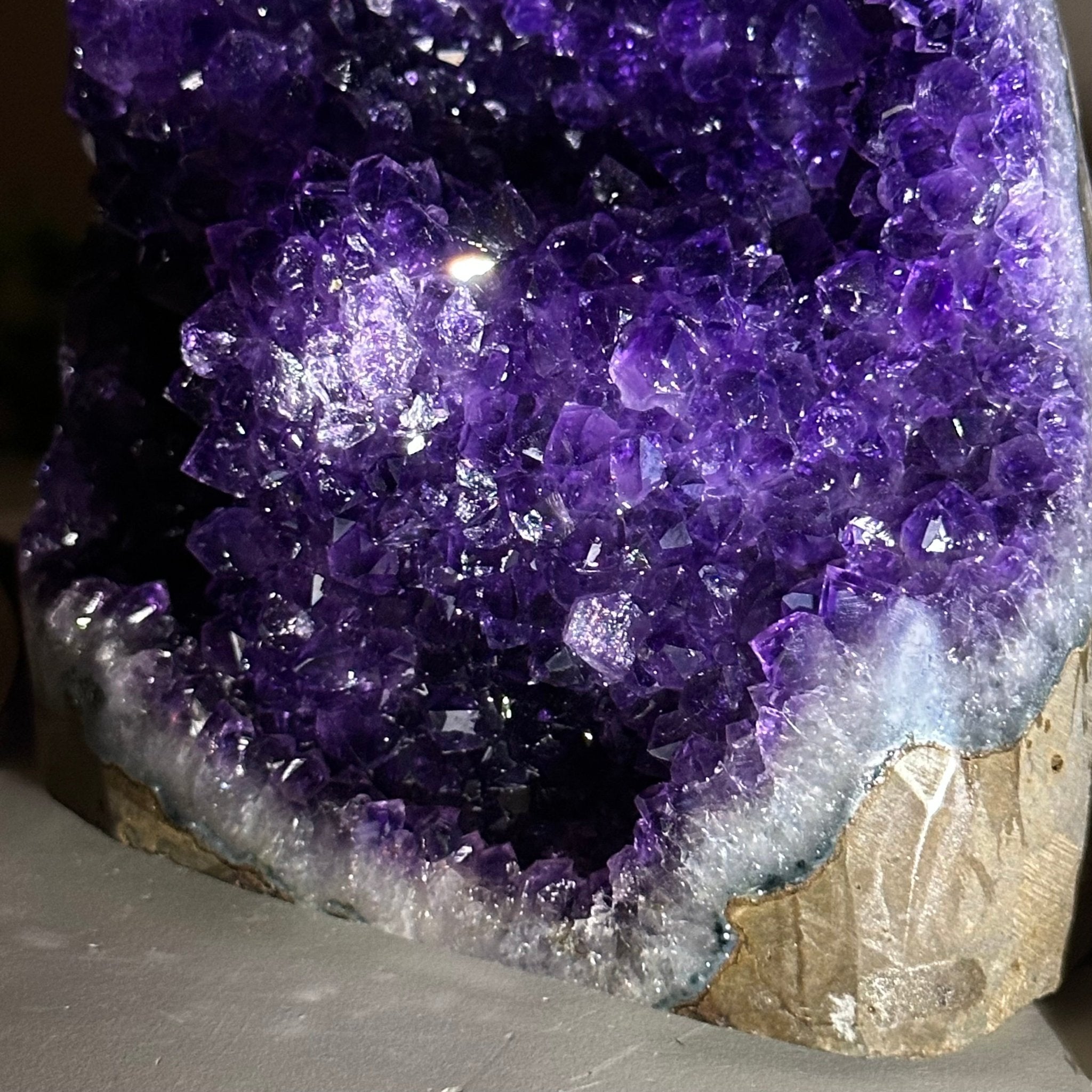 Small Extra Plus Quality Amethyst Cluster Flat Base, 5.9" Tall 5611 - 0926 - Brazil GemsBrazil GemsSmall Extra Plus Quality Amethyst Cluster Flat Base, 5.9" Tall 5611 - 0926Small Clusters with Flat Bases5611 - 0926