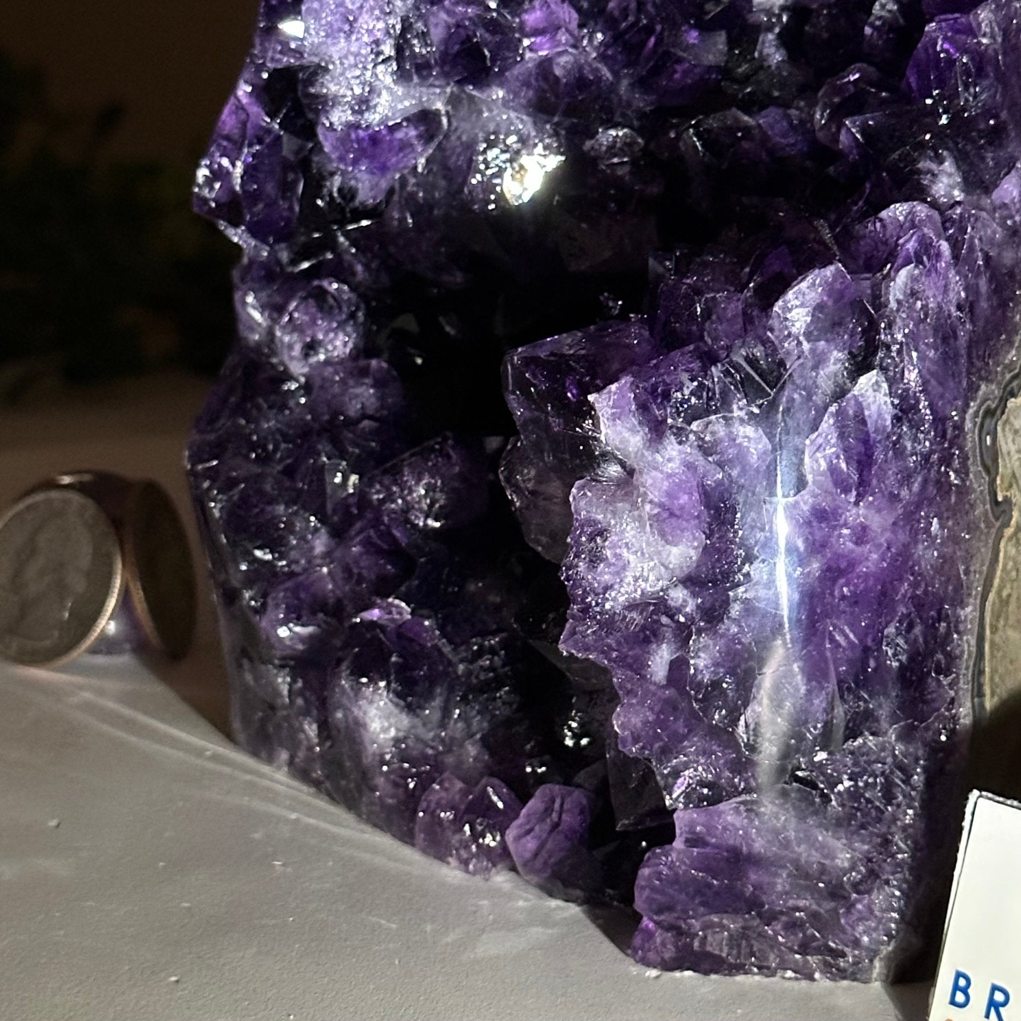 Small Extra Plus Quality Amethyst Cluster Flat Base, 6.3" Tall 5611 - 0928 - Brazil GemsBrazil GemsSmall Extra Plus Quality Amethyst Cluster Flat Base, 6.3" Tall 5611 - 0928Small Clusters with Flat Bases5611 - 0928