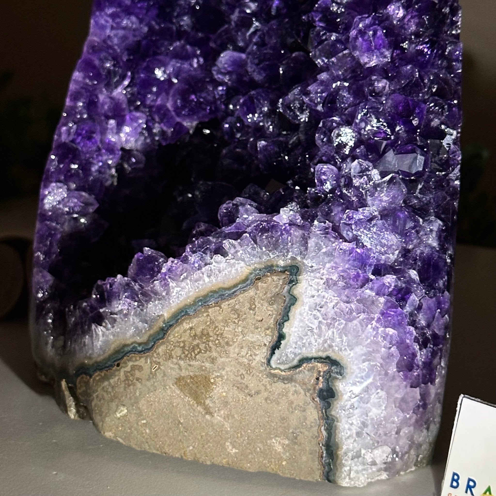 Small Extra Plus Quality Amethyst Cluster Flat Base , 6.9" Tall 5611 - 0929 - Brazil GemsBrazil GemsSmall Extra Plus Quality Amethyst Cluster Flat Base , 6.9" Tall 5611 - 0929Small Clusters with Flat Bases5611 - 0929