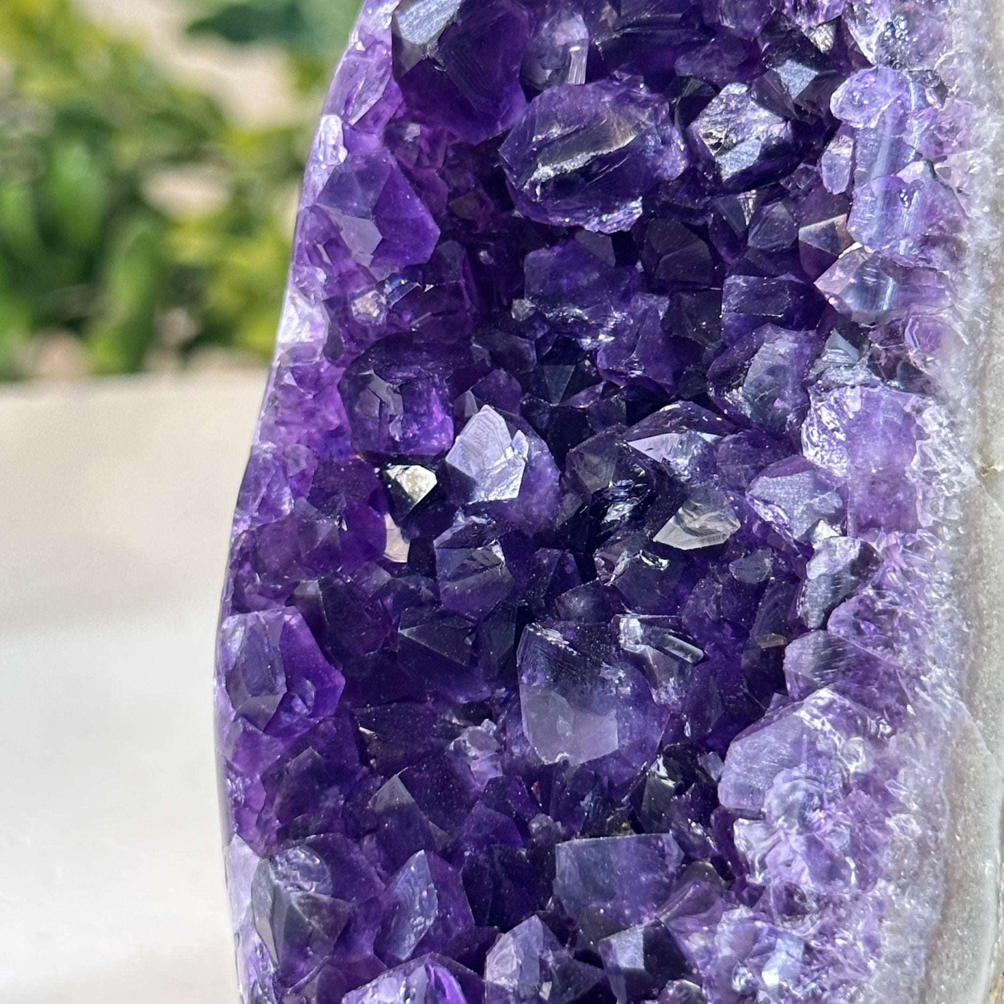 Small Extra Plus Quality Amethyst Cluster w/ flat bottom, 3.9" Tall #5611 - 0850 - Brazil GemsBrazil GemsSmall Extra Plus Quality Amethyst Cluster w/ flat bottom, 3.9" Tall #5611 - 0850Small Clusters with Flat Bases5611 - 0850