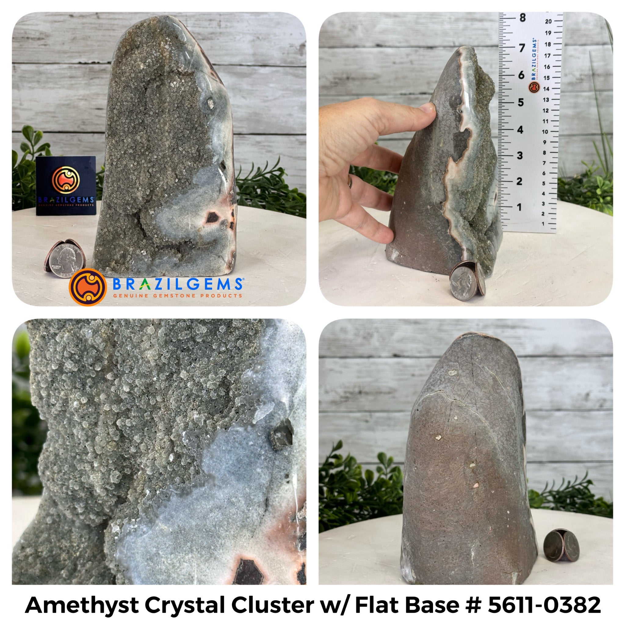 Small Extra Quality Amethyst Crystal Cluster w/ flat base, Various Options #5611EQ - Brazil GemsBrazil GemsSmall Extra Quality Amethyst Crystal Cluster w/ flat base, Various Options #5611EQSmall Clusters with Flat Bases5611-0382