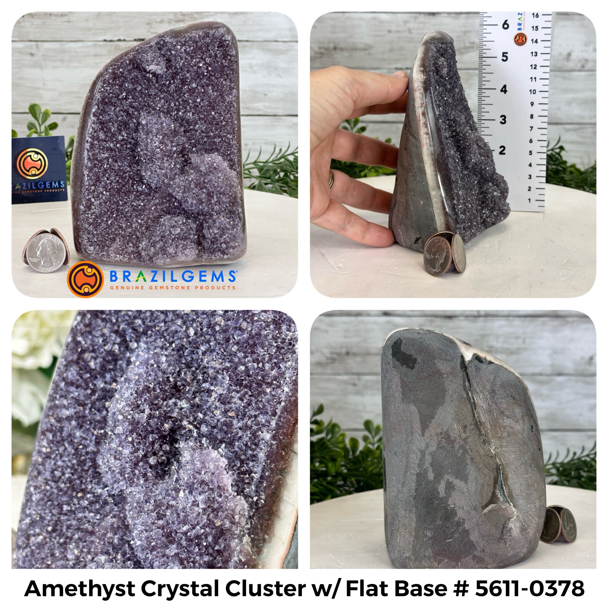 Small Extra Quality Amethyst Crystal Cluster w/ flat base, Various Options #5611EQ - Brazil GemsBrazil GemsSmall Extra Quality Amethyst Crystal Cluster w/ flat base, Various Options #5611EQSmall Clusters with Flat Bases5611-0378