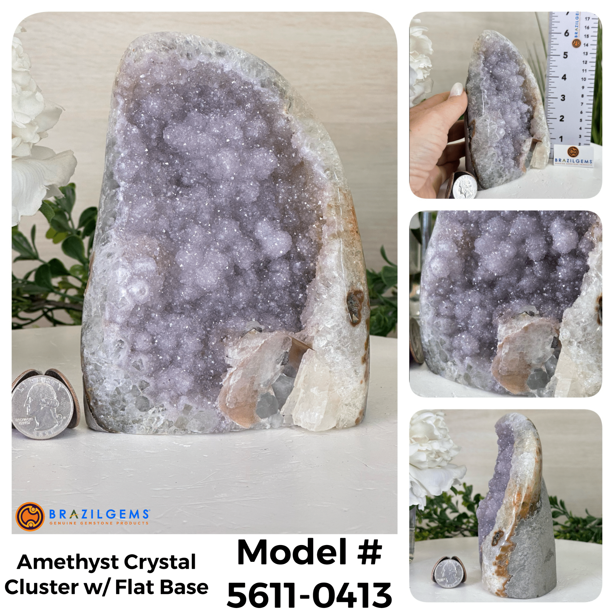 Small Extra Quality Amethyst Crystal Cluster w/ flat base, Various Options #5611EQ - Brazil GemsBrazil GemsSmall Extra Quality Amethyst Crystal Cluster w/ flat base, Various Options #5611EQSmall Clusters with Flat Bases5611 - 0413