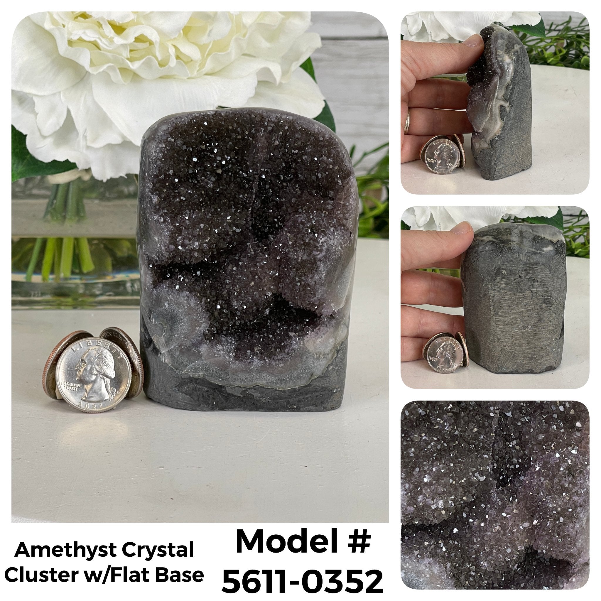 Small Extra Quality Amethyst Crystal Cluster w/ flat base, Various Options #5611EQ - Brazil GemsBrazil GemsSmall Extra Quality Amethyst Crystal Cluster w/ flat base, Various Options #5611EQSmall Clusters with Flat Bases5611-0352