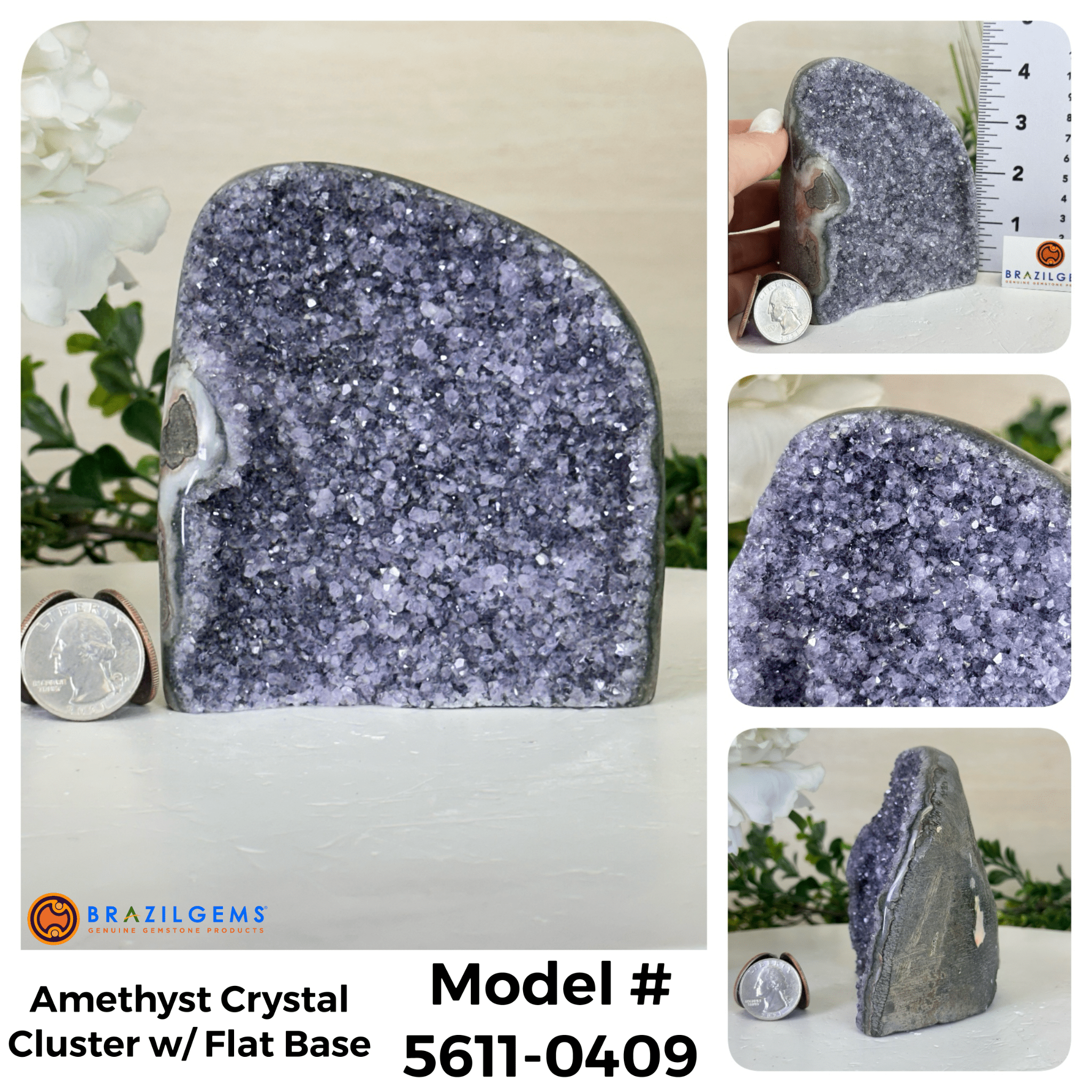 Small Extra Quality Amethyst Crystal Cluster w/ flat base, Various Options #5611EQ - Brazil GemsBrazil GemsSmall Extra Quality Amethyst Crystal Cluster w/ flat base, Various Options #5611EQSmall Clusters with Flat Bases5611 - 0409