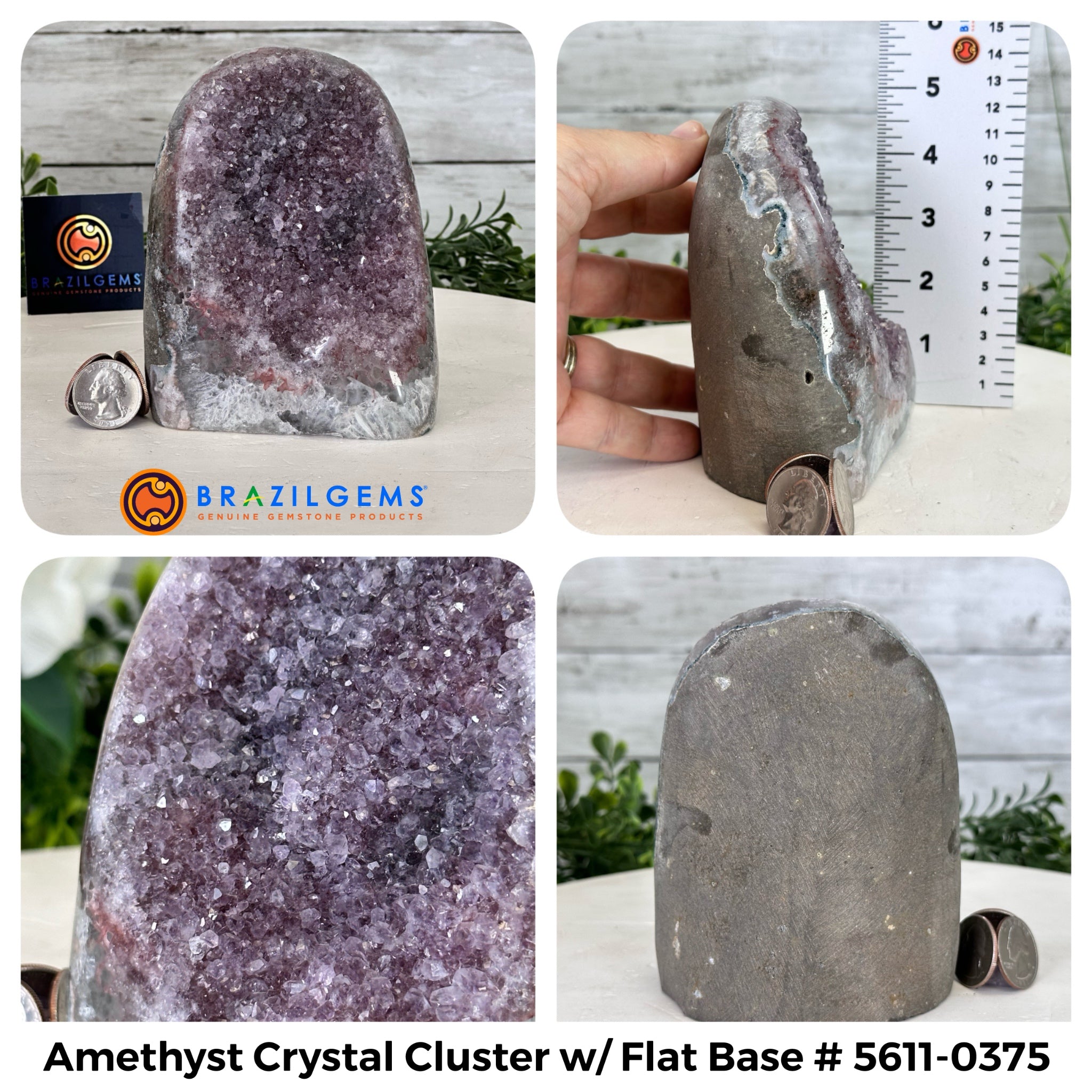 Small Extra Quality Amethyst Crystal Cluster w/ flat base, Various Options #5611EQ - Brazil GemsBrazil GemsSmall Extra Quality Amethyst Crystal Cluster w/ flat base, Various Options #5611EQSmall Clusters with Flat Bases5611-0375