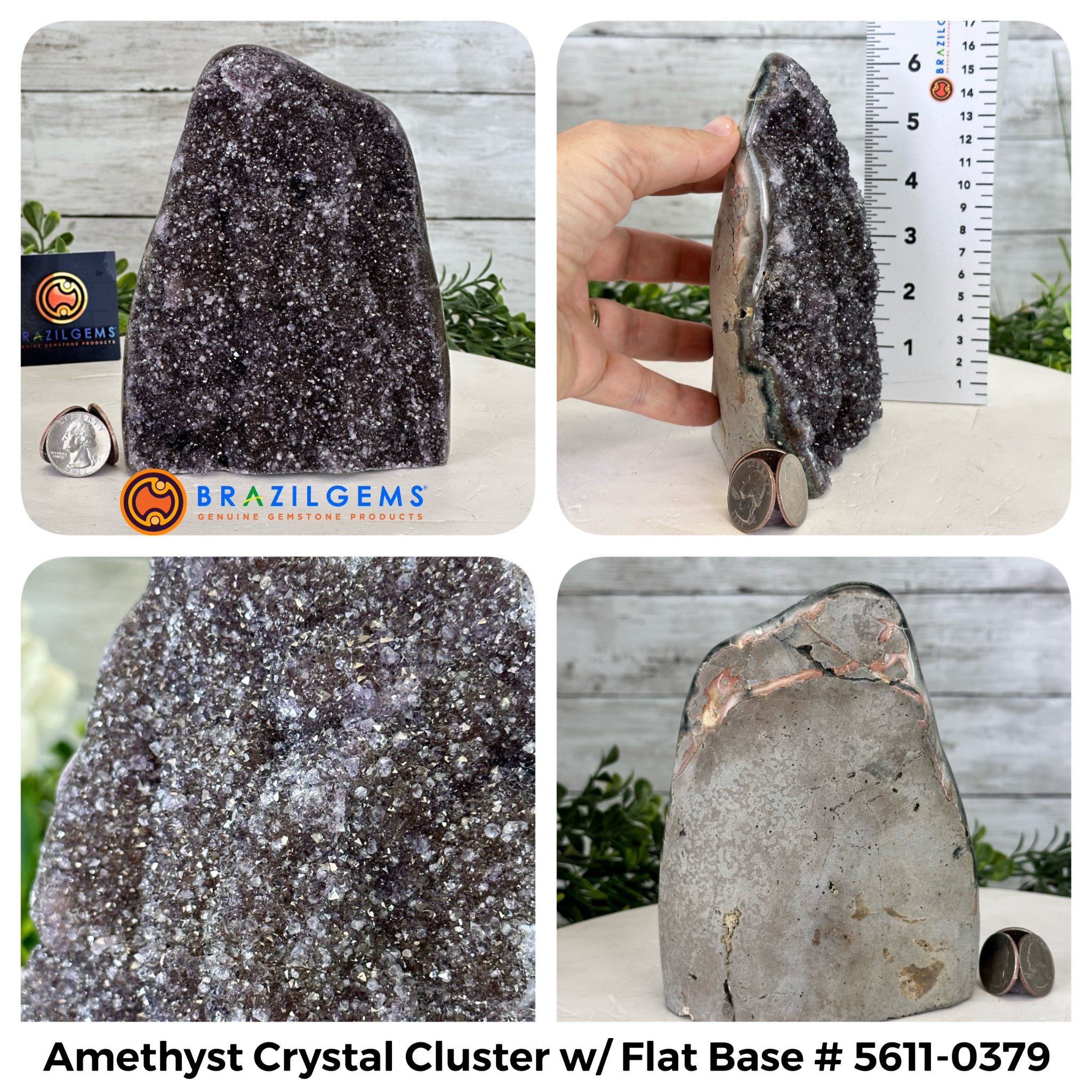 Small Extra Quality Amethyst Crystal Cluster w/ flat base, Various Options #5611EQ - Brazil GemsBrazil GemsSmall Extra Quality Amethyst Crystal Cluster w/ flat base, Various Options #5611EQSmall Clusters with Flat Bases5611-0379