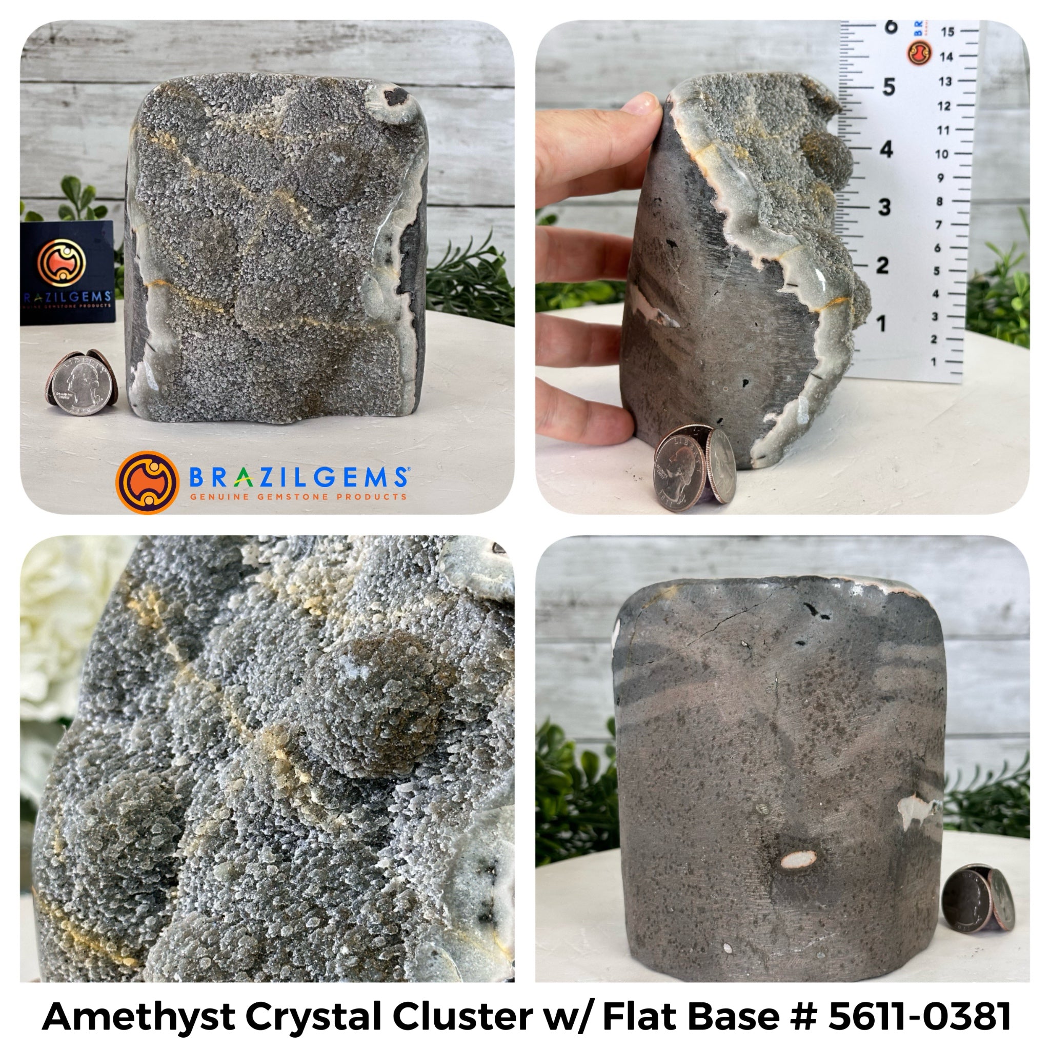Small Extra Quality Amethyst Crystal Cluster w/ flat base, Various Options #5611EQ - Brazil GemsBrazil GemsSmall Extra Quality Amethyst Crystal Cluster w/ flat base, Various Options #5611EQSmall Clusters with Flat Bases5611-0381