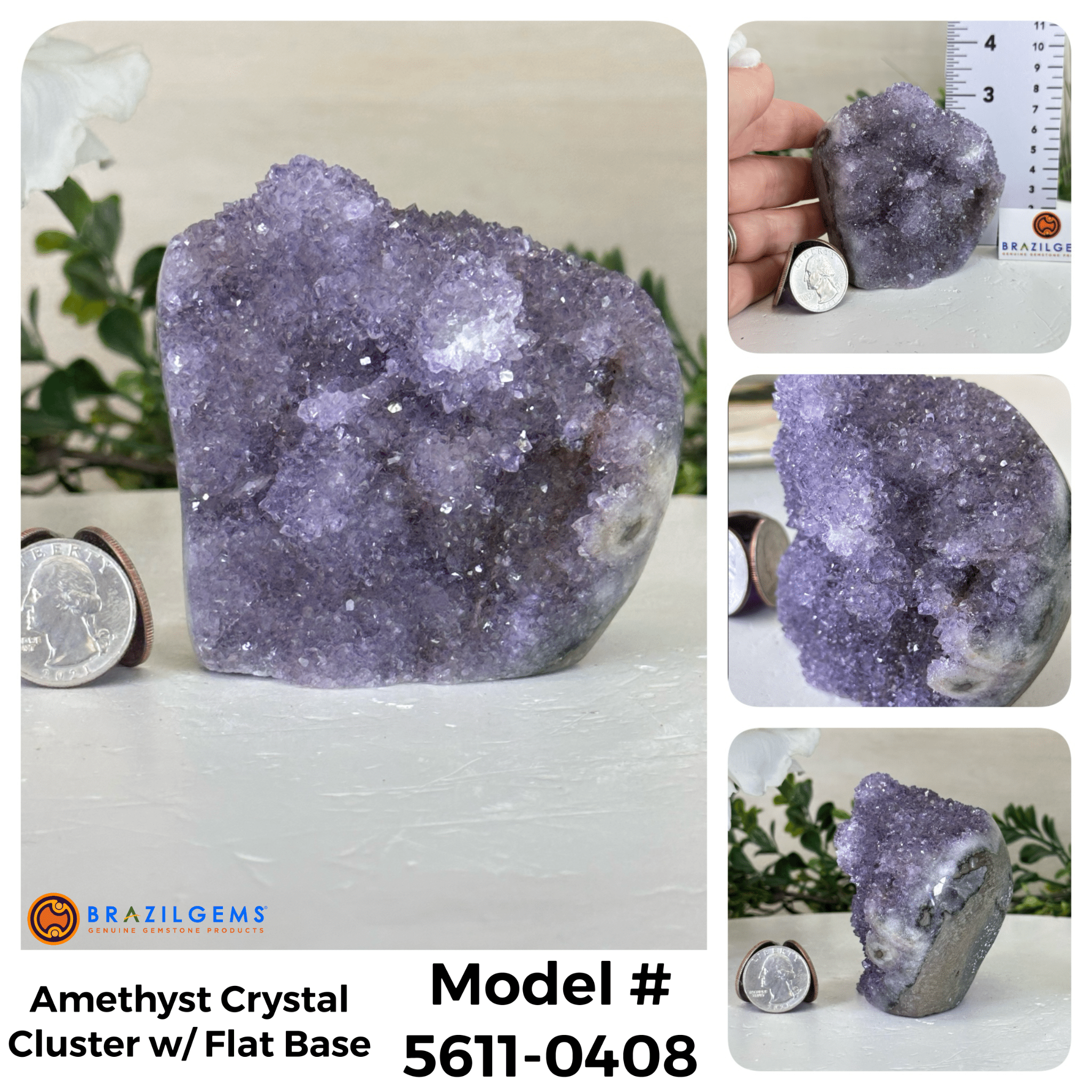 Small Extra Quality Amethyst Crystal Cluster w/ flat base, Various Options #5611EQ - Brazil GemsBrazil GemsSmall Extra Quality Amethyst Crystal Cluster w/ flat base, Various Options #5611EQSmall Clusters with Flat Bases5611 - 0408