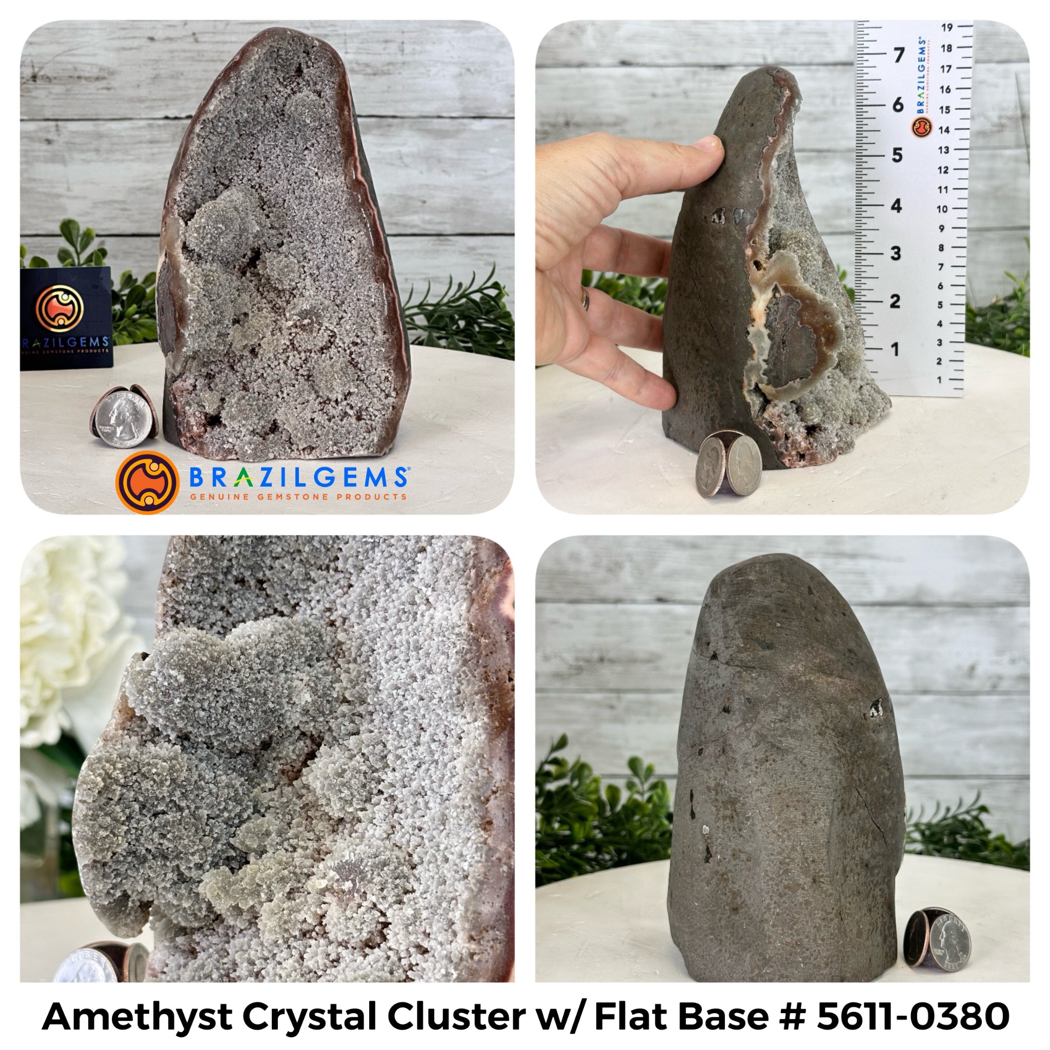 Small Extra Quality Amethyst Crystal Cluster w/ flat base, Various Options #5611EQ - Brazil GemsBrazil GemsSmall Extra Quality Amethyst Crystal Cluster w/ flat base, Various Options #5611EQSmall Clusters with Flat Bases5611-0380
