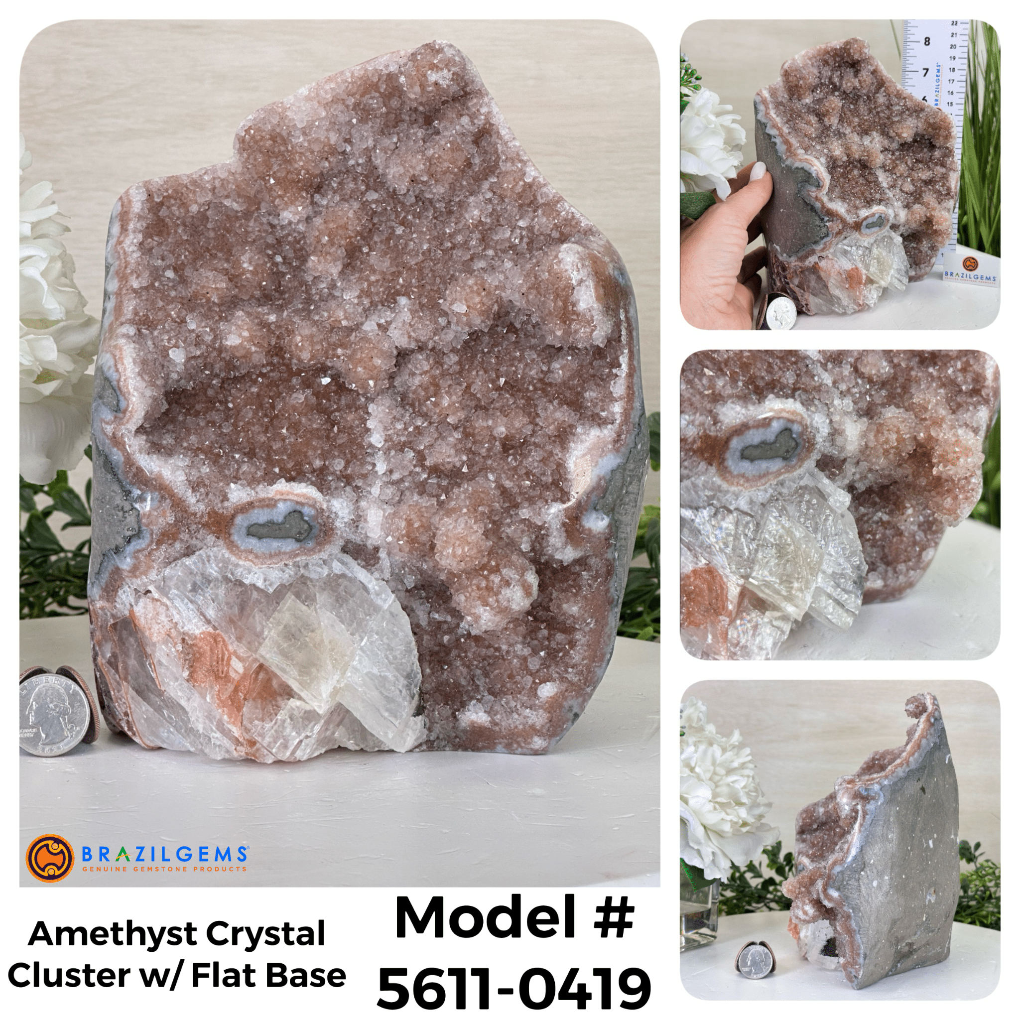 Small Extra Quality Amethyst Crystal Cluster w/ flat base, Various Options #5611EQ - Brazil GemsBrazil GemsSmall Extra Quality Amethyst Crystal Cluster w/ flat base, Various Options #5611EQSmall Clusters with Flat Bases5611 - 0419