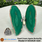 Small Green Agate "Butterfly Wings", ~ 4" Length #5049GR - Brazil GemsBrazil GemsSmall Green Agate "Butterfly Wings", ~ 4" Length #5049GRAgate Butterfly Wings5049GR-020