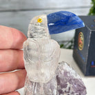 Small Hand - Carved Clear Quartz Toucan on an Amethyst Base #3002 - CQTAM - 031 - Brazil GemsBrazil GemsSmall Hand - Carved Clear Quartz Toucan on an Amethyst Base #3002 - CQTAM - 031Crystal Birds3002 - CQTAM - 031