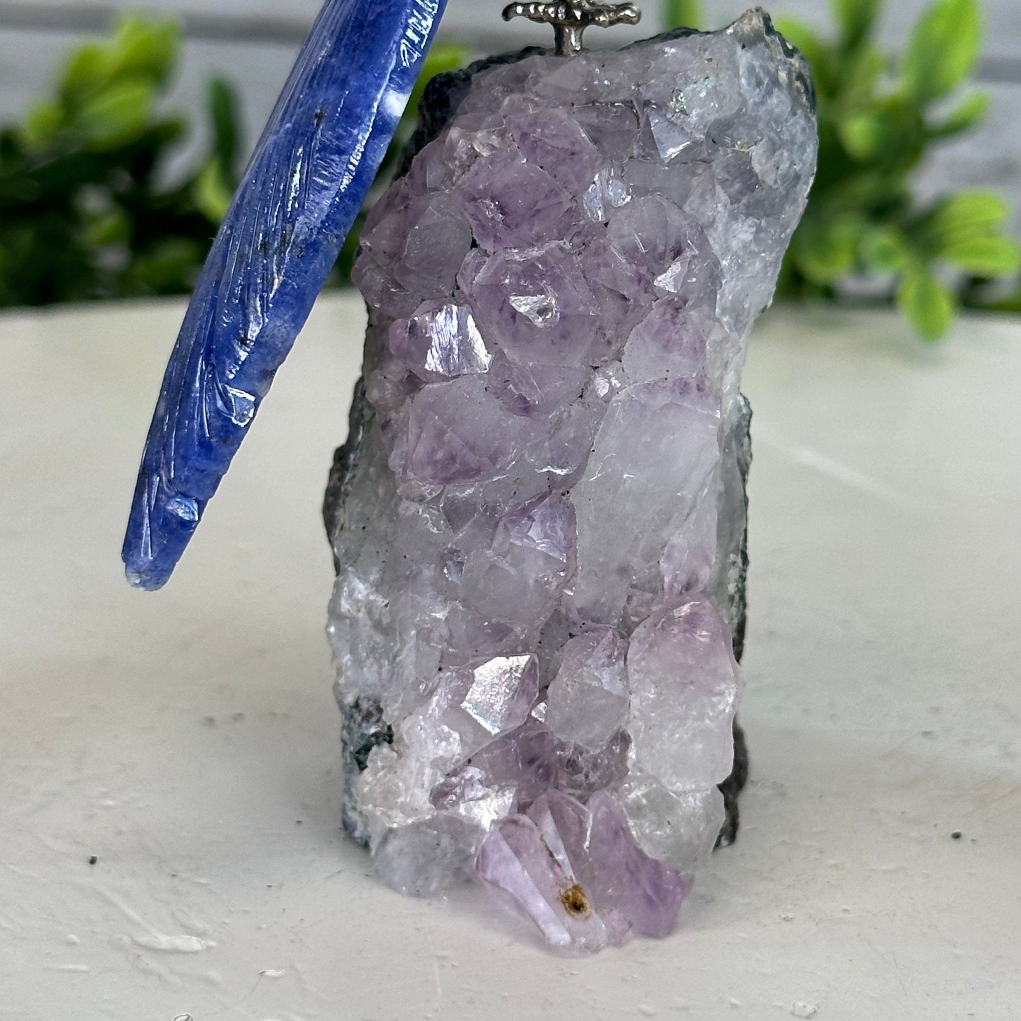 Small Hand - Carved Sodalite Cockatoo on an Amethyst Base #3002 - SOCAM - 016 - Brazil GemsBrazil GemsSmall Hand - Carved Sodalite Cockatoo on an Amethyst Base #3002 - SOCAM - 016Crystal Birds3002 - SOCAM - 016