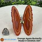 Small Orange Agate "Butterfly Wings", ~4" Length #5049OA - Brazil GemsBrazil GemsSmall Orange Agate "Butterfly Wings", ~4" Length #5049OAAgate Butterfly Wings5049OA-007