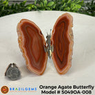 Small Orange Agate "Butterfly Wings", ~4" Length #5049OA - Brazil GemsBrazil GemsSmall Orange Agate "Butterfly Wings", ~4" Length #5049OAAgate Butterfly Wings5049OA-008