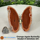 Small Orange Agate "Butterfly Wings", ~4" Length #5049OA - Brazil GemsBrazil GemsSmall Orange Agate "Butterfly Wings", ~4" Length #5049OAAgate Butterfly Wings5049OA-011