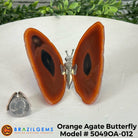 Small Orange Agate "Butterfly Wings", ~4" Length #5049OA - Brazil GemsBrazil GemsSmall Orange Agate "Butterfly Wings", ~4" Length #5049OAAgate Butterfly Wings5049OA-012