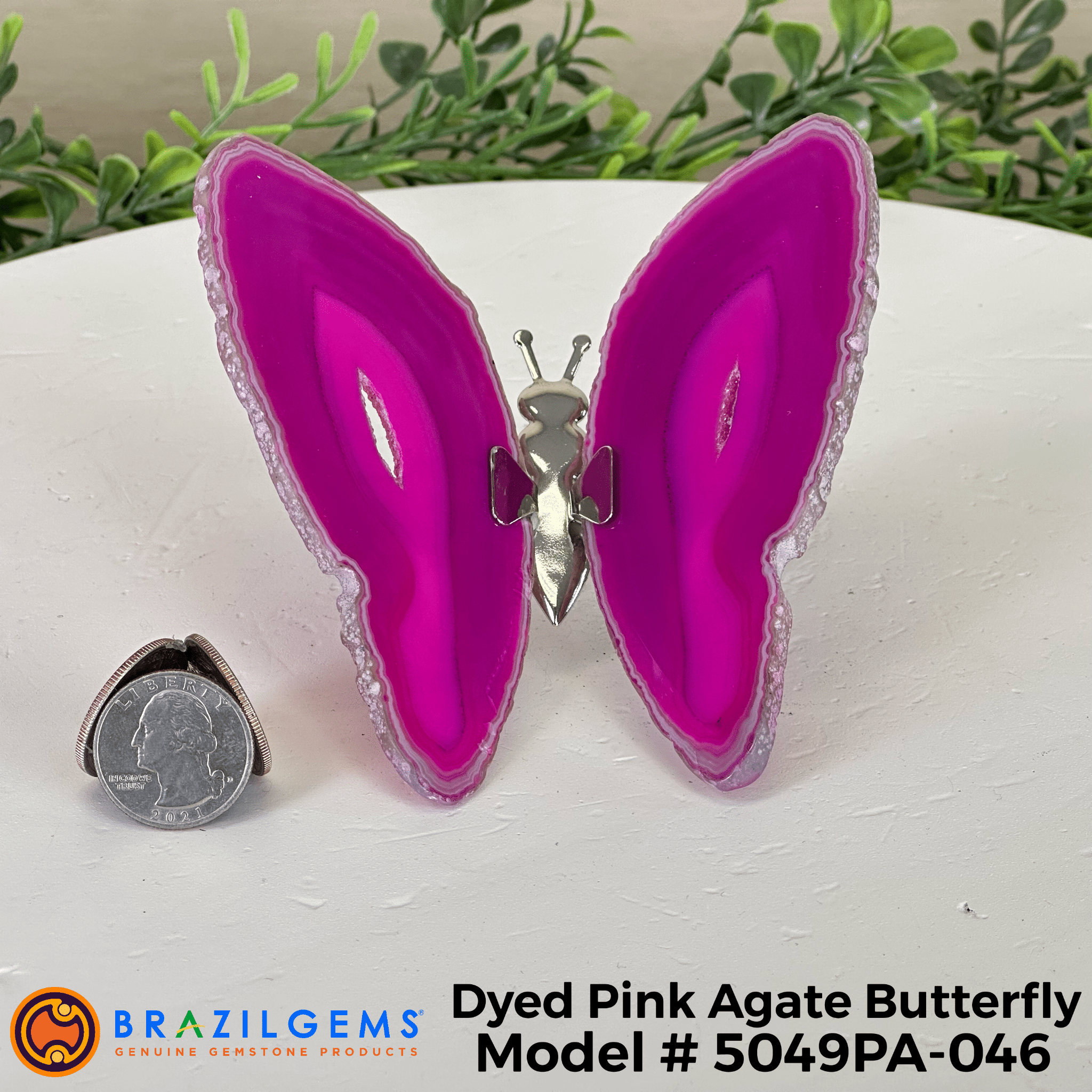 Small Pink Agate "Butterfly Wings", ~4" Length #5049PA - Brazil GemsBrazil GemsSmall Pink Agate "Butterfly Wings", ~4" Length #5049PAAgate Butterfly Wings5049PA - 026