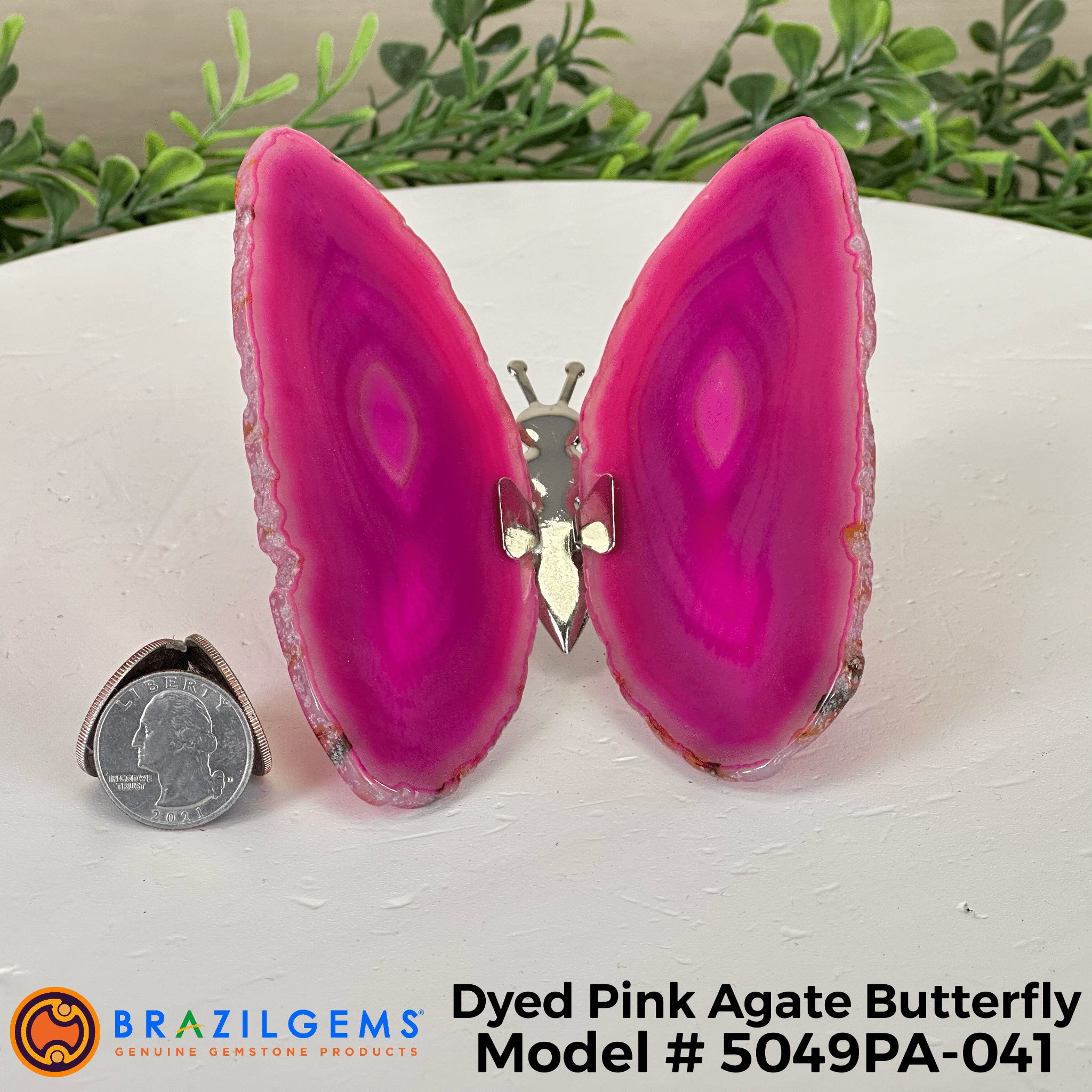 Small Pink Agate "Butterfly Wings", ~4" Length #5049PA - Brazil GemsBrazil GemsSmall Pink Agate "Butterfly Wings", ~4" Length #5049PAAgate Butterfly Wings5049PA - 026