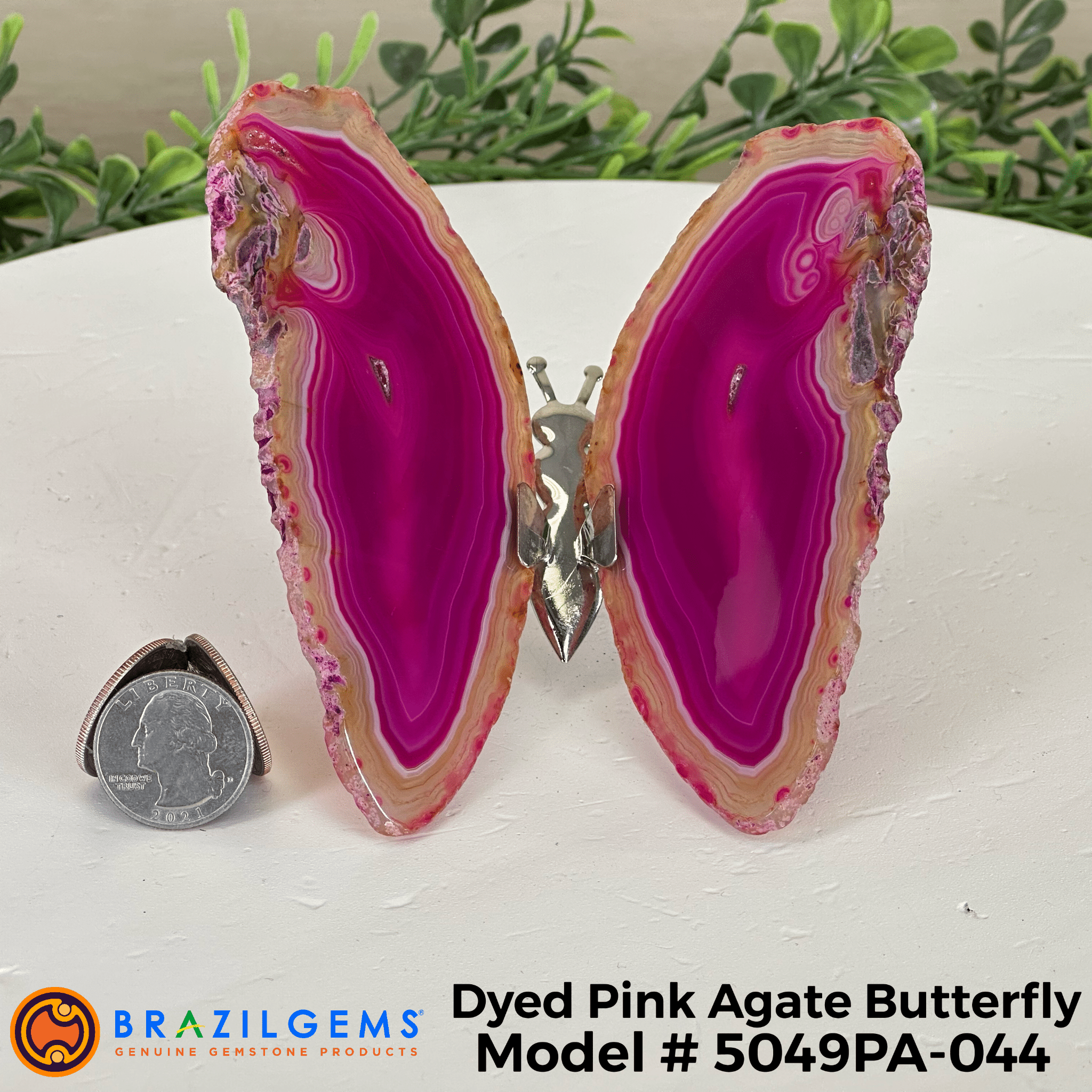 Small Pink Agate "Butterfly Wings", ~4" Length #5049PA - Brazil GemsBrazil GemsSmall Pink Agate "Butterfly Wings", ~4" Length #5049PAAgate Butterfly Wings5049PA - 026