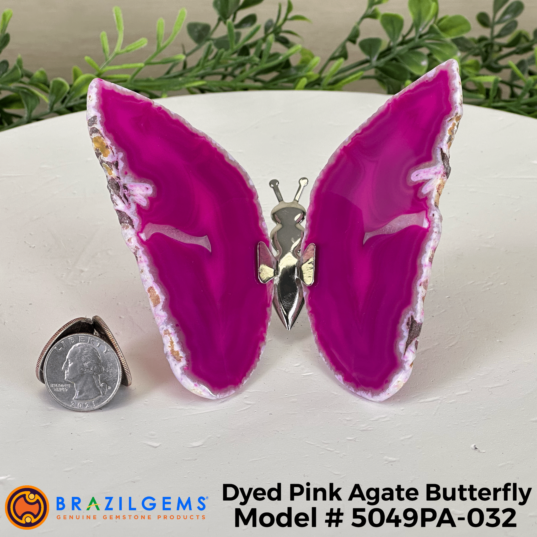 Small Pink Agate "Butterfly Wings", ~4" Length #5049PA - Brazil GemsBrazil GemsSmall Pink Agate "Butterfly Wings", ~4" Length #5049PAAgate Butterfly Wings5049PA - 026