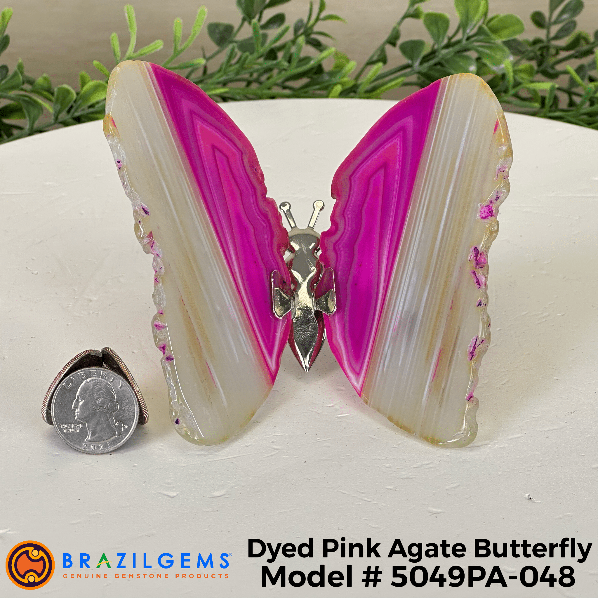 Small Pink Agate "Butterfly Wings", ~4" Length #5049PA - Brazil GemsBrazil GemsSmall Pink Agate "Butterfly Wings", ~4" Length #5049PAAgate Butterfly Wings5049PA - 026