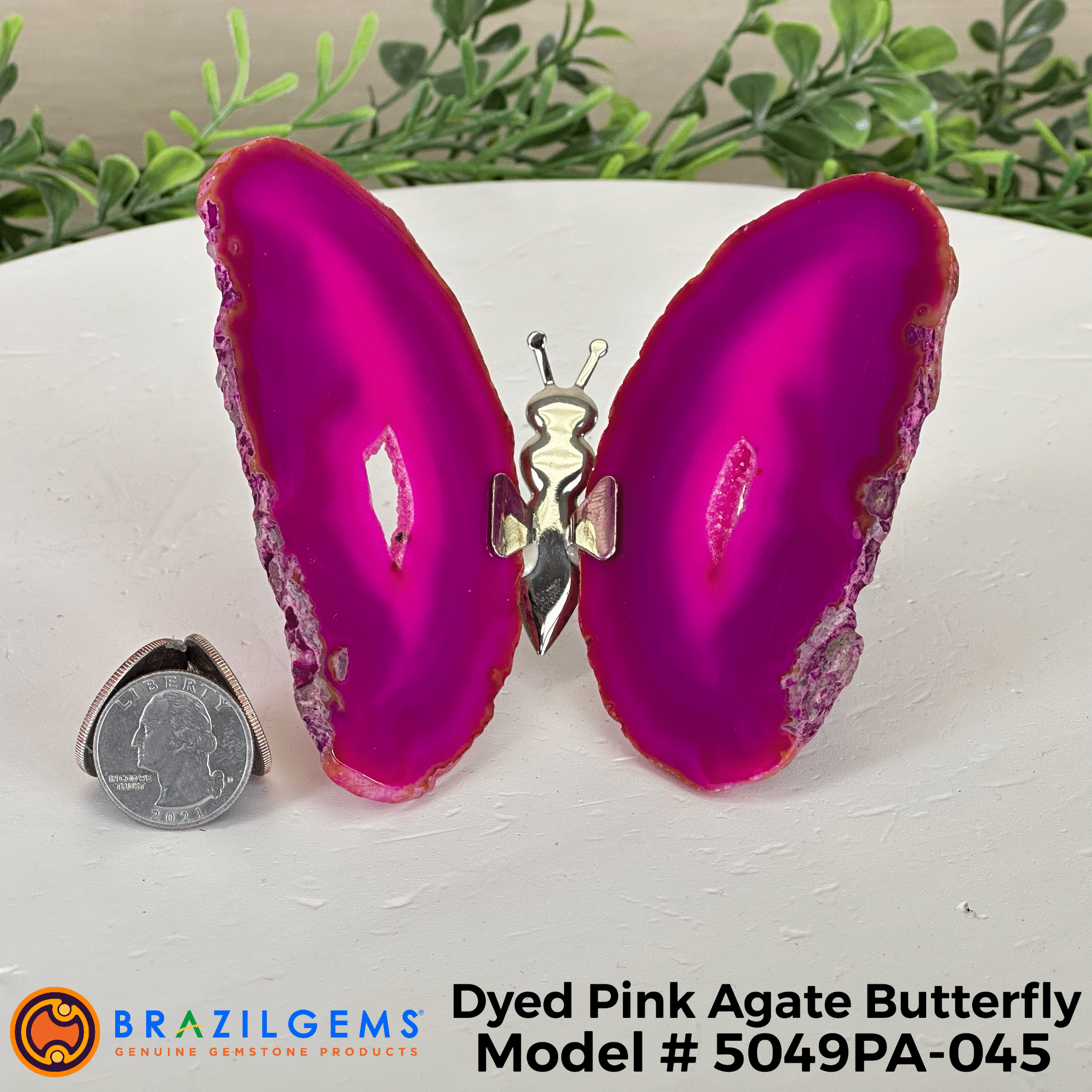 Small Pink Agate "Butterfly Wings", ~4" Length #5049PA - Brazil GemsBrazil GemsSmall Pink Agate "Butterfly Wings", ~4" Length #5049PAAgate Butterfly Wings5049PA - 026